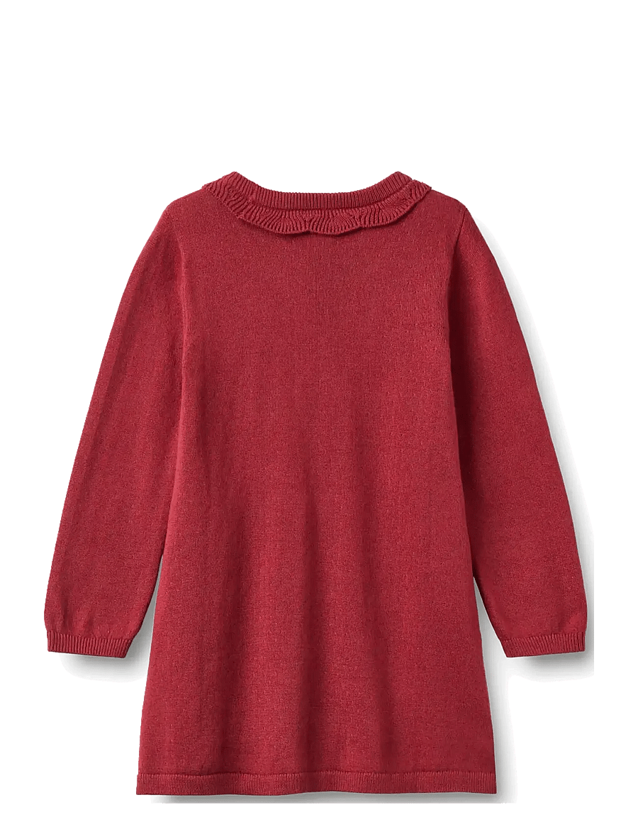 Wheat - Knit dress L/S Nannie - langärmelige babykleider - red cherry - 1