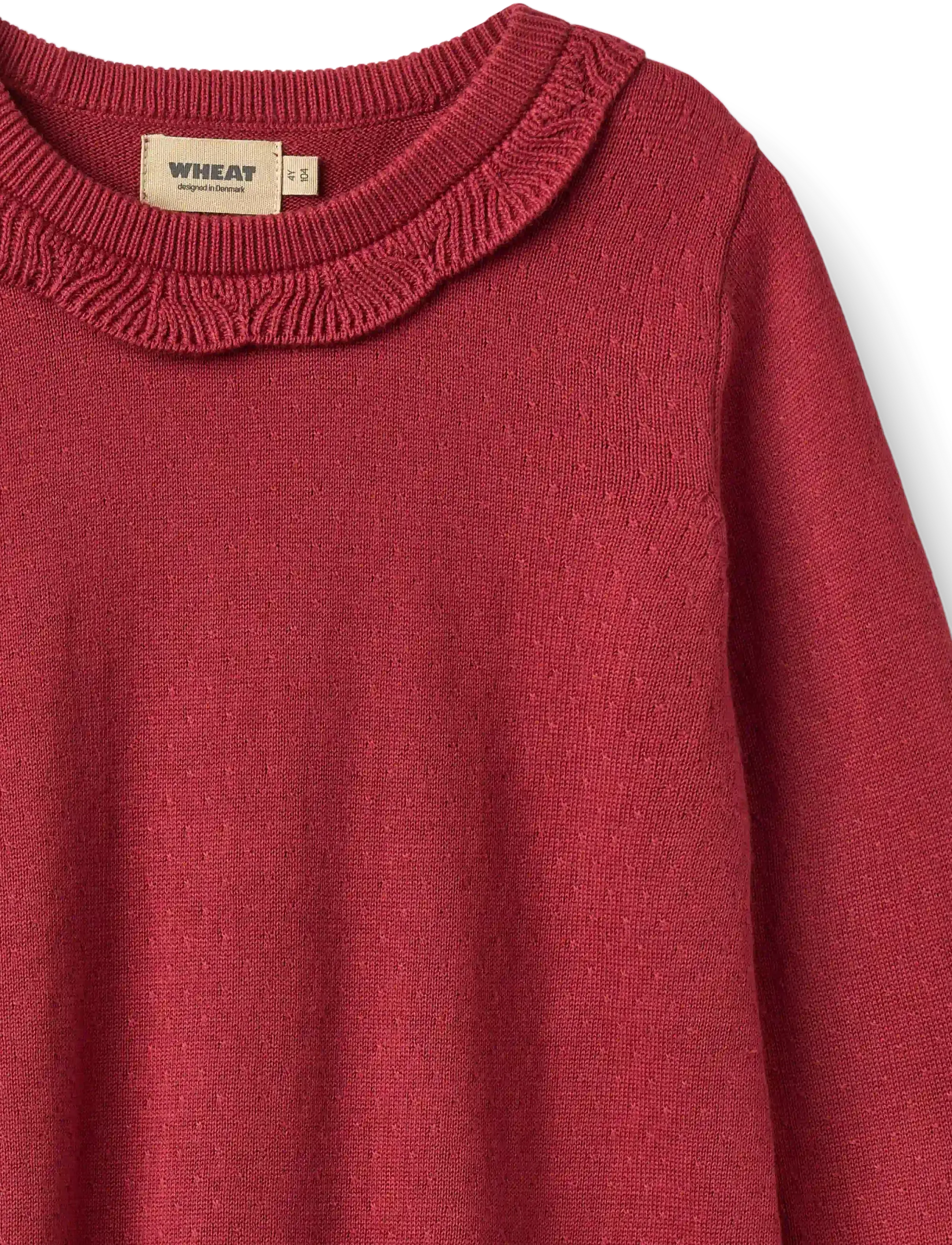 Wheat - Knit dress L/S Nannie - langärmelige babykleider - red cherry - 2