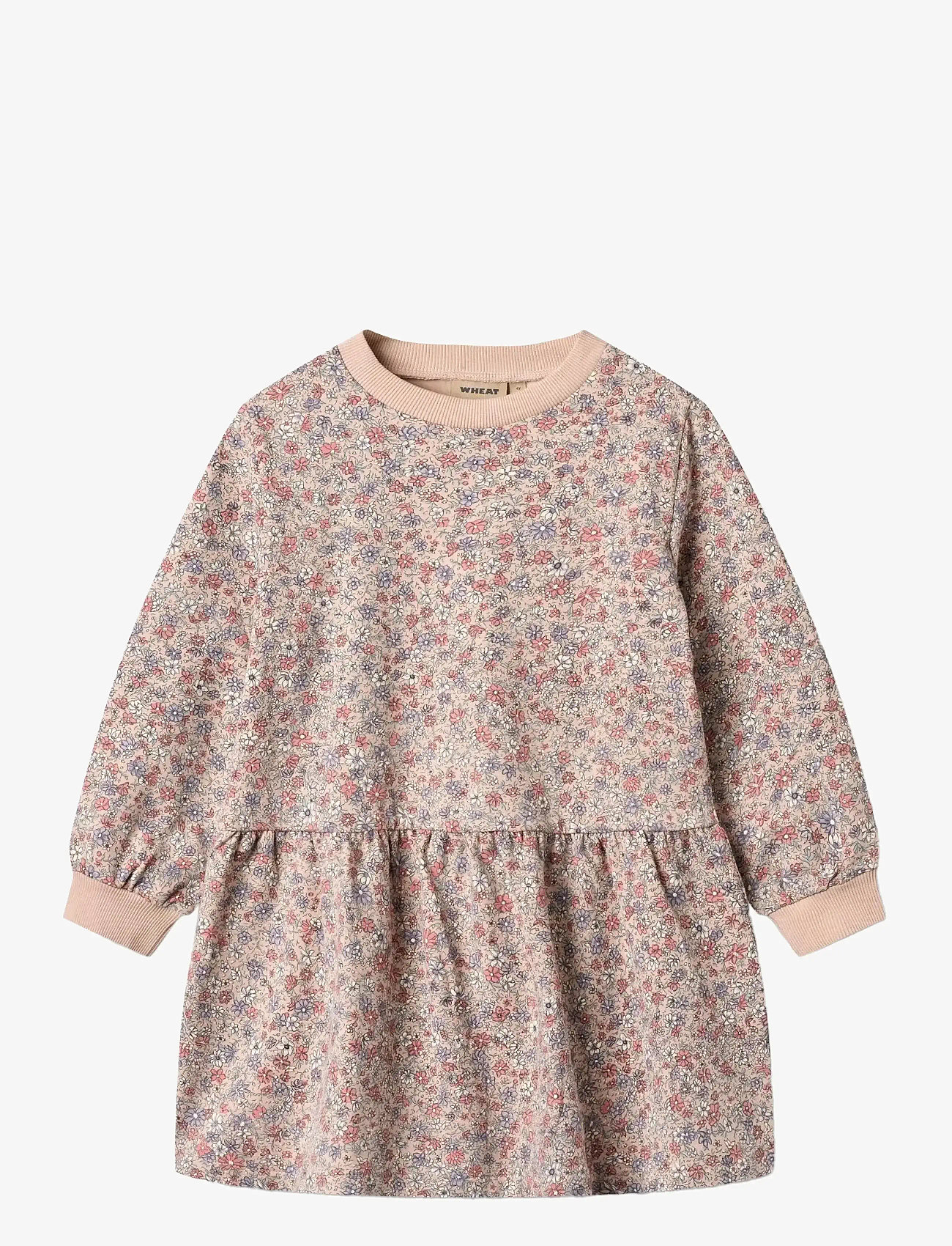Wheat - Sweat Dress L/S Zenia - långärmade vardagsklänningar - rose dust flowers - 0