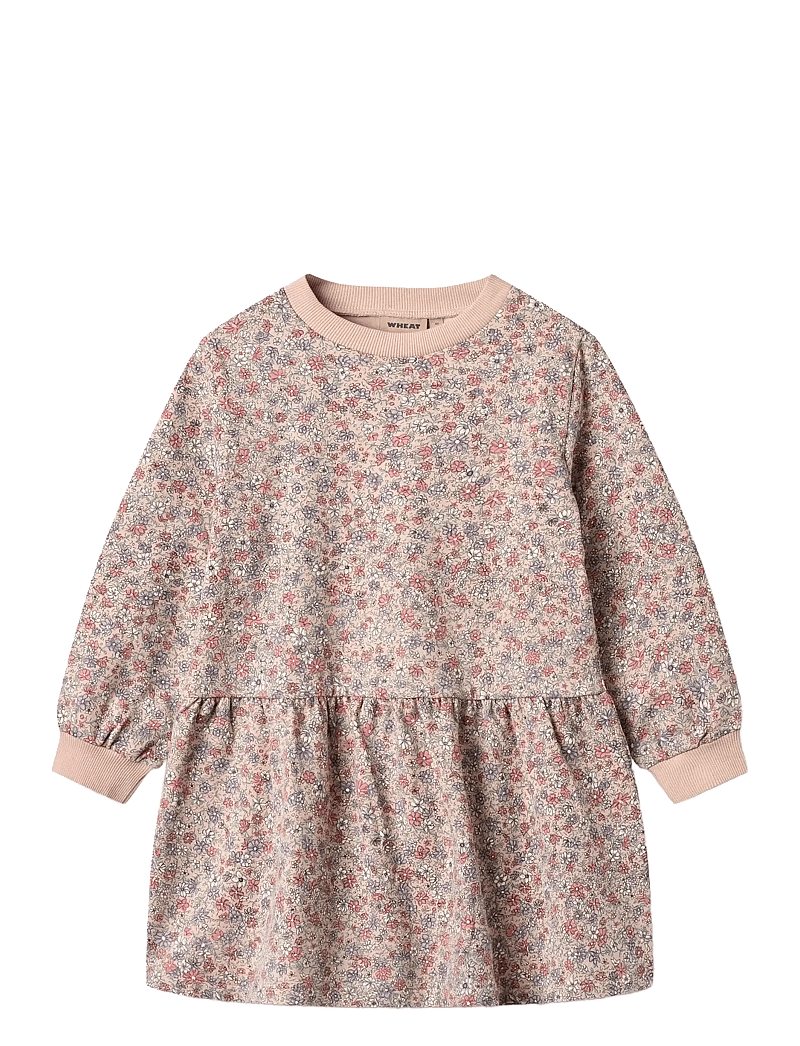 Wheat - Sweat Dress L/S Zenia - långärmade vardagsklänningar - rose dust flowers - 0