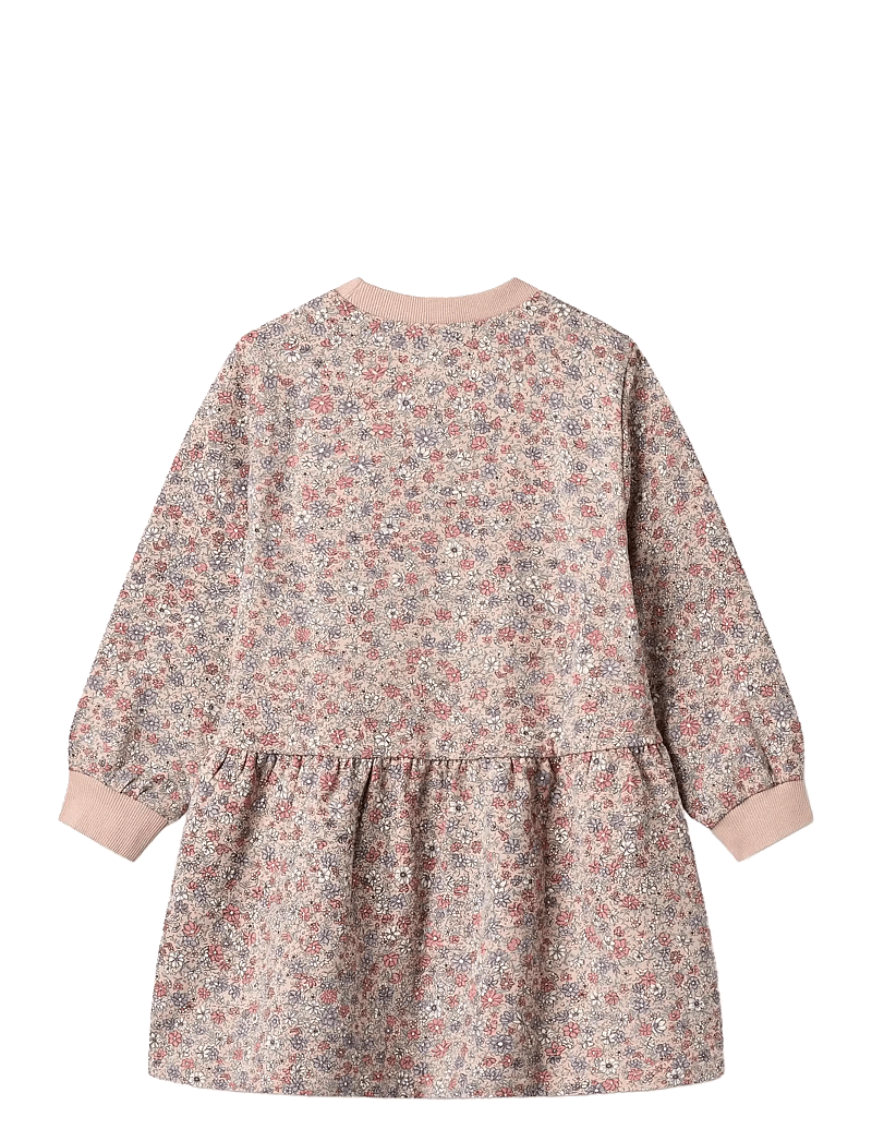 Wheat - Sweat Dress L/S Zenia - långärmade vardagsklänningar - rose dust flowers - 1