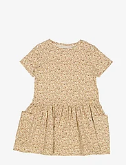 Wheat - Jersey Dress Birthe - short-sleeved casual dresses - eggshell flowers - 0