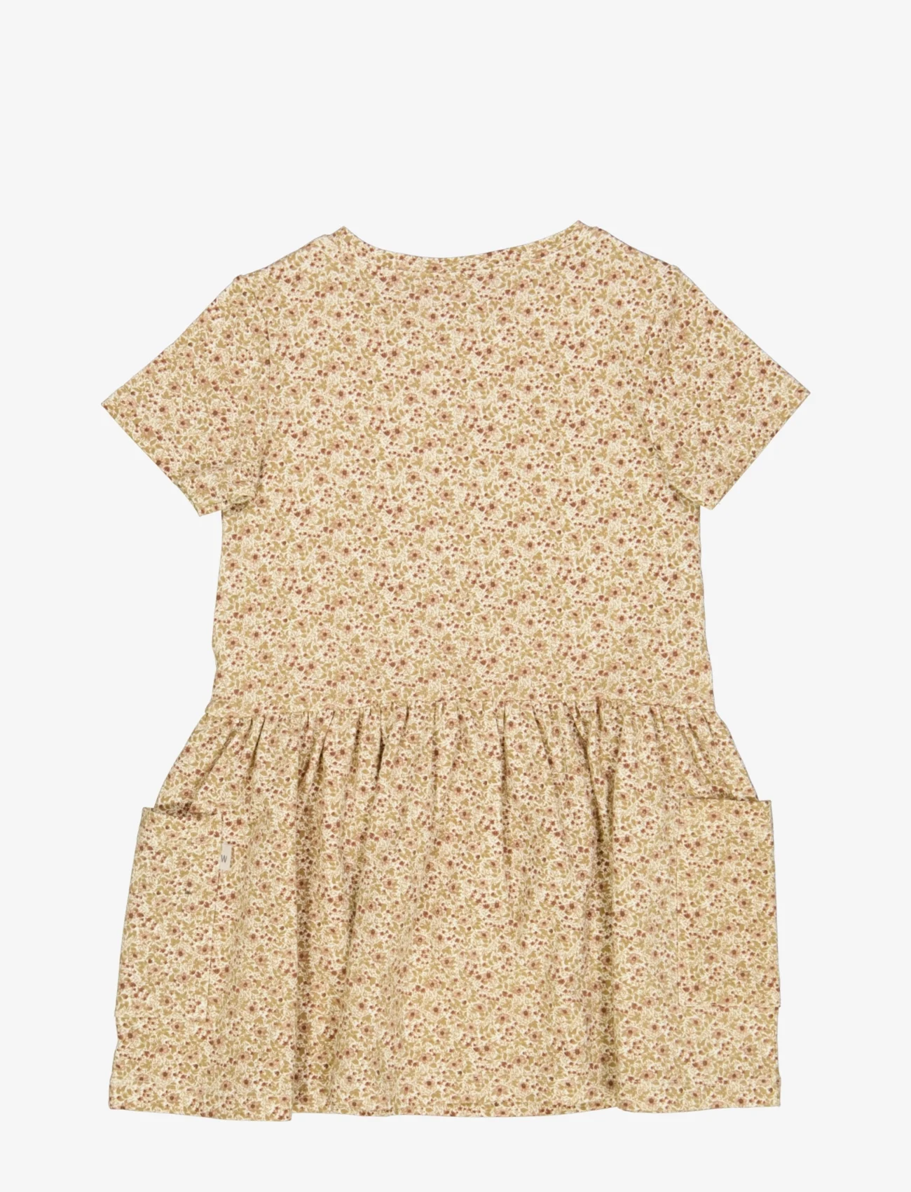 Wheat - Jersey Dress Birthe - short-sleeved casual dresses - eggshell flowers - 1