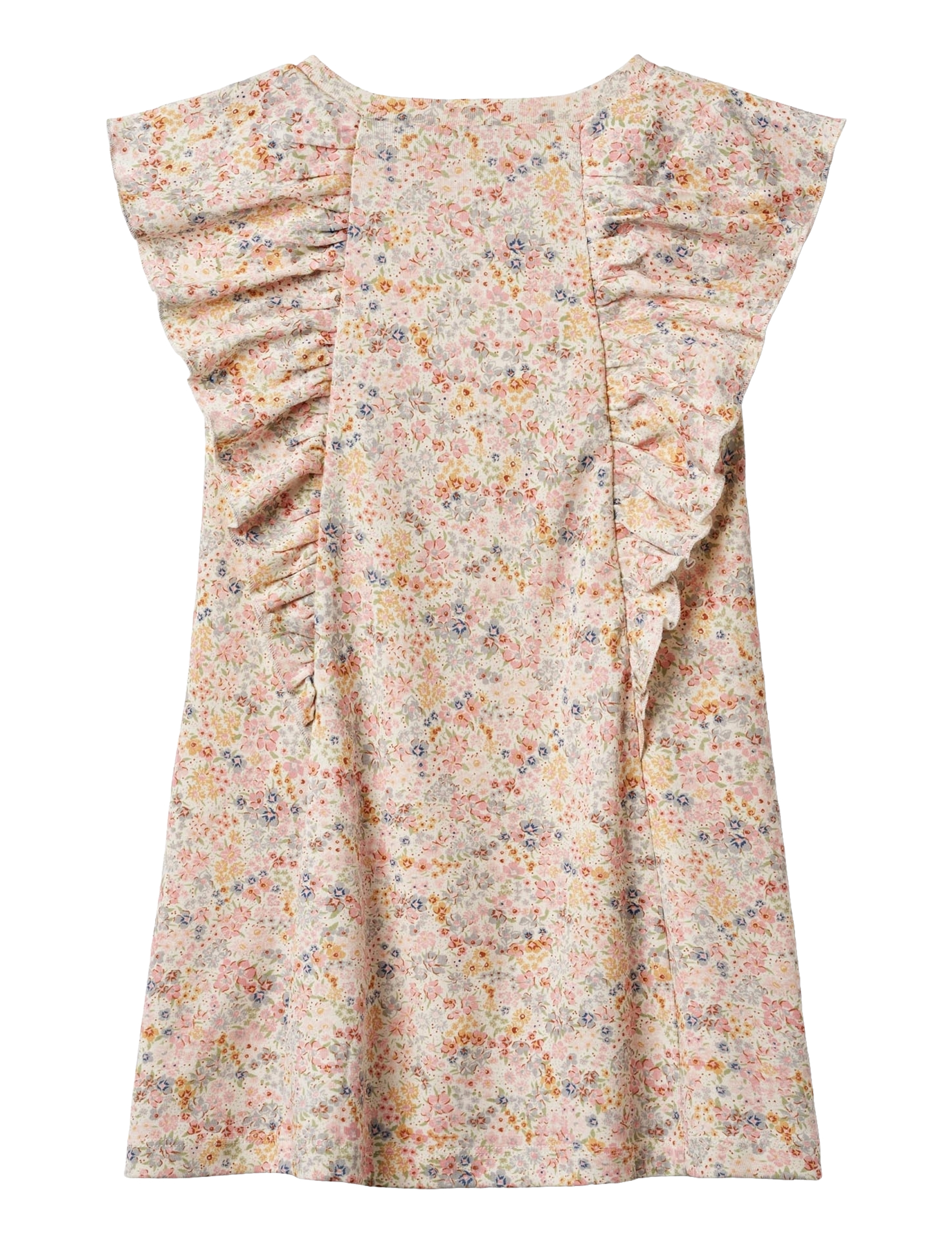 Wheat - Jersey Dress Ruffle Shirley - varrukateta vabaaja kleidid - bright flowers - 1