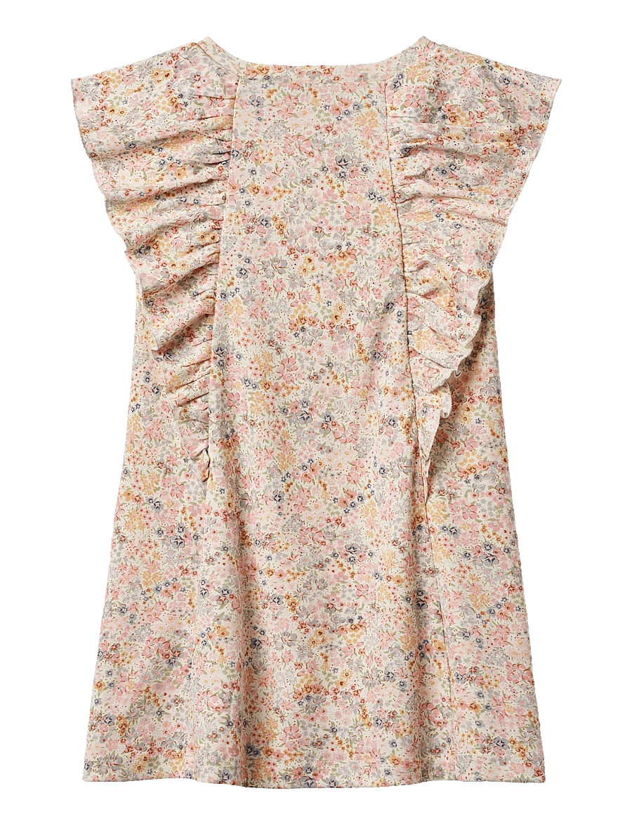 Wheat - Jersey Dress Ruffle Shirley - varrukateta vabaaja kleidid - bright flowers - 1