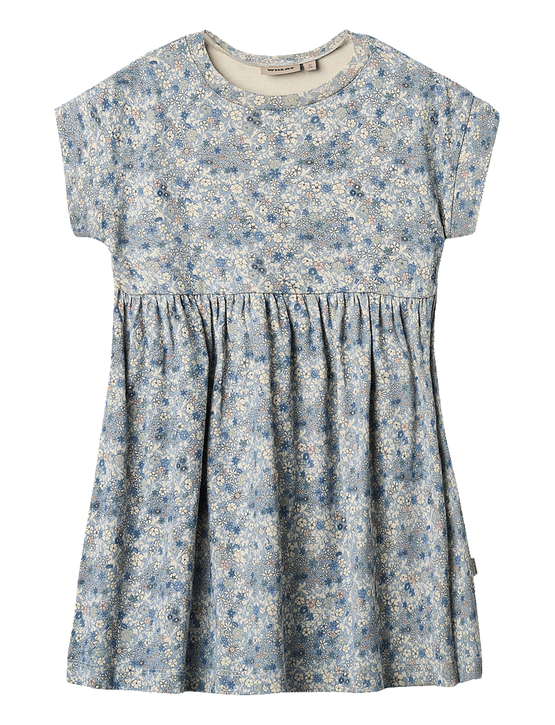 Wheat - Jersey Dress S/S Emilie - kurzärmelige freizeitkleider - blue summer flowers - 0