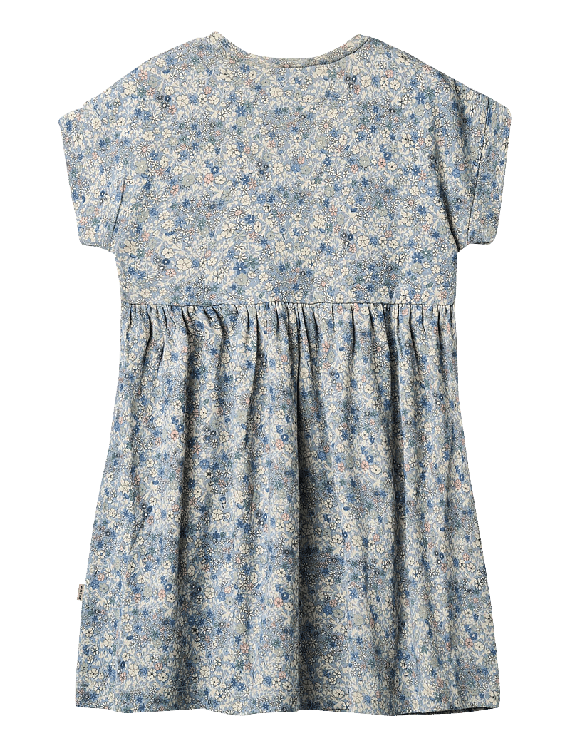 Wheat - Jersey Dress S/S Emilie - kurzärmelige freizeitkleider - blue summer flowers - 1
