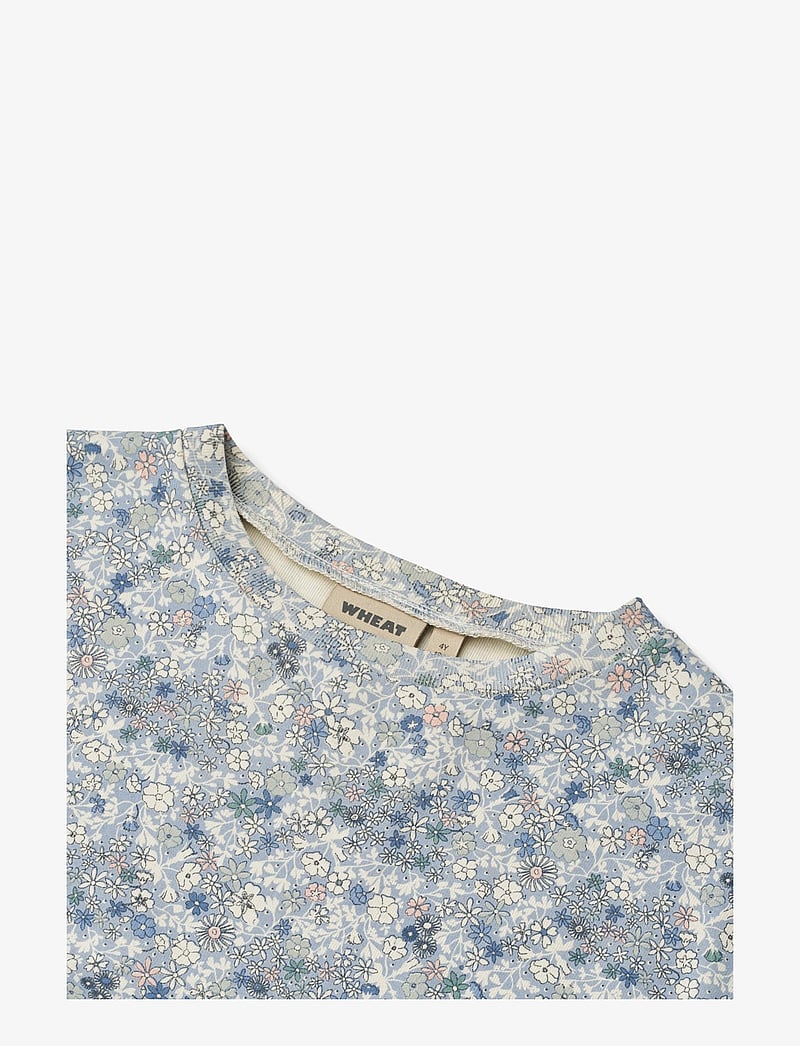 Wheat - Jersey Dress S/S Emilie - kurzärmelige freizeitkleider - blue summer flowers - 2