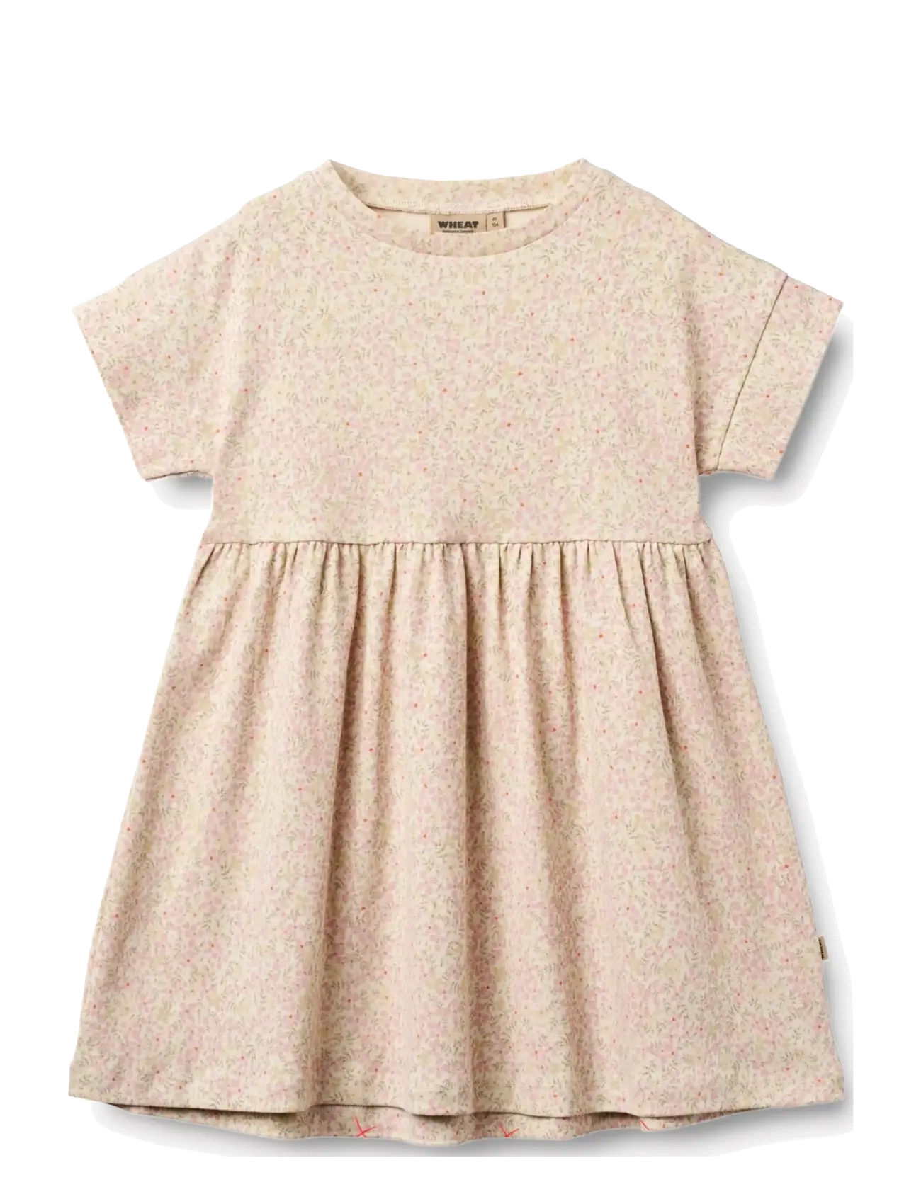 Wheat Jersey Dress S/S Emilie - Stutterma casual kjólar - CORAL FLOWERS / pink/rose