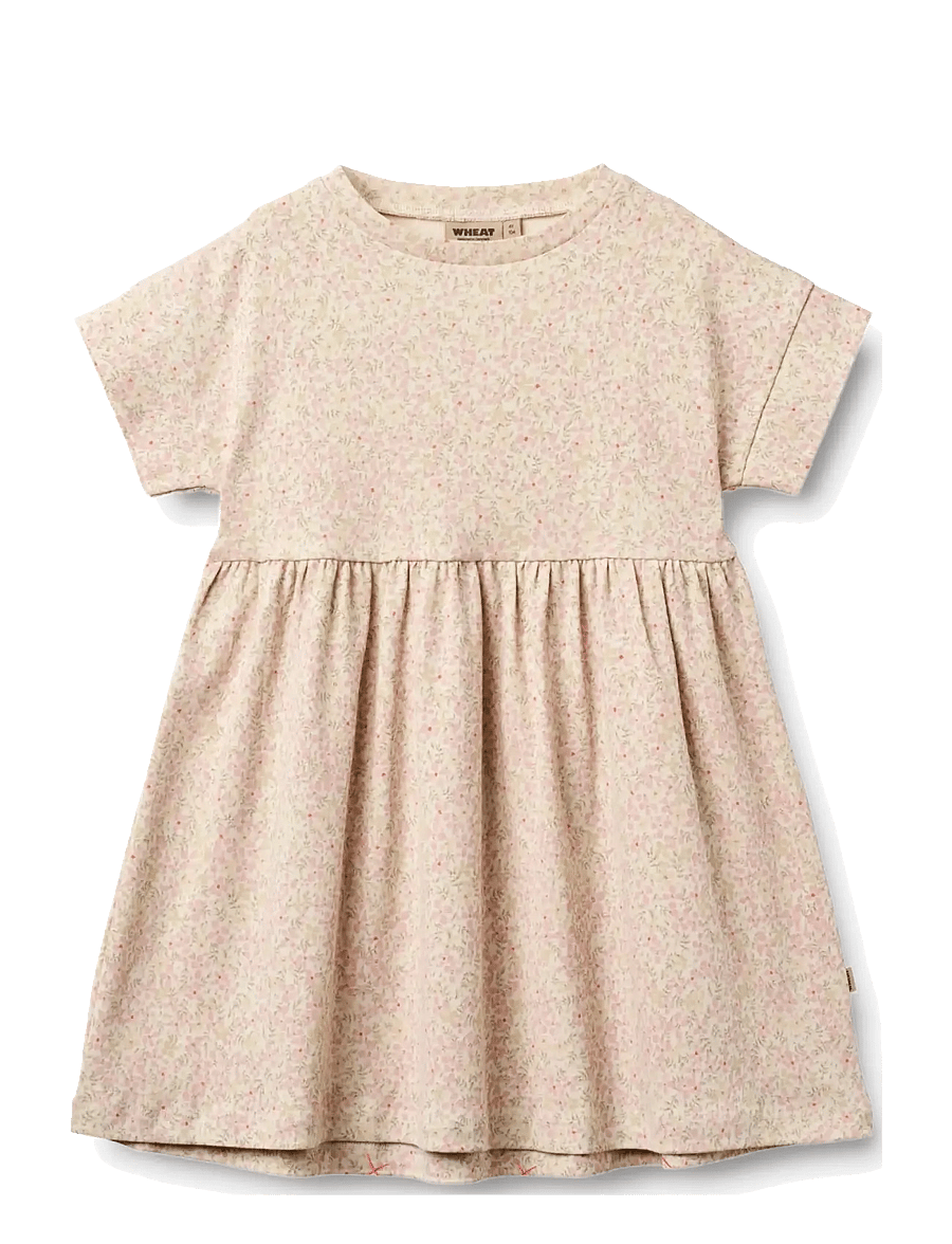 Wheat - Jersey Dress S/S Emilie - kurzärmelige freizeitkleider - coral flowers - 0