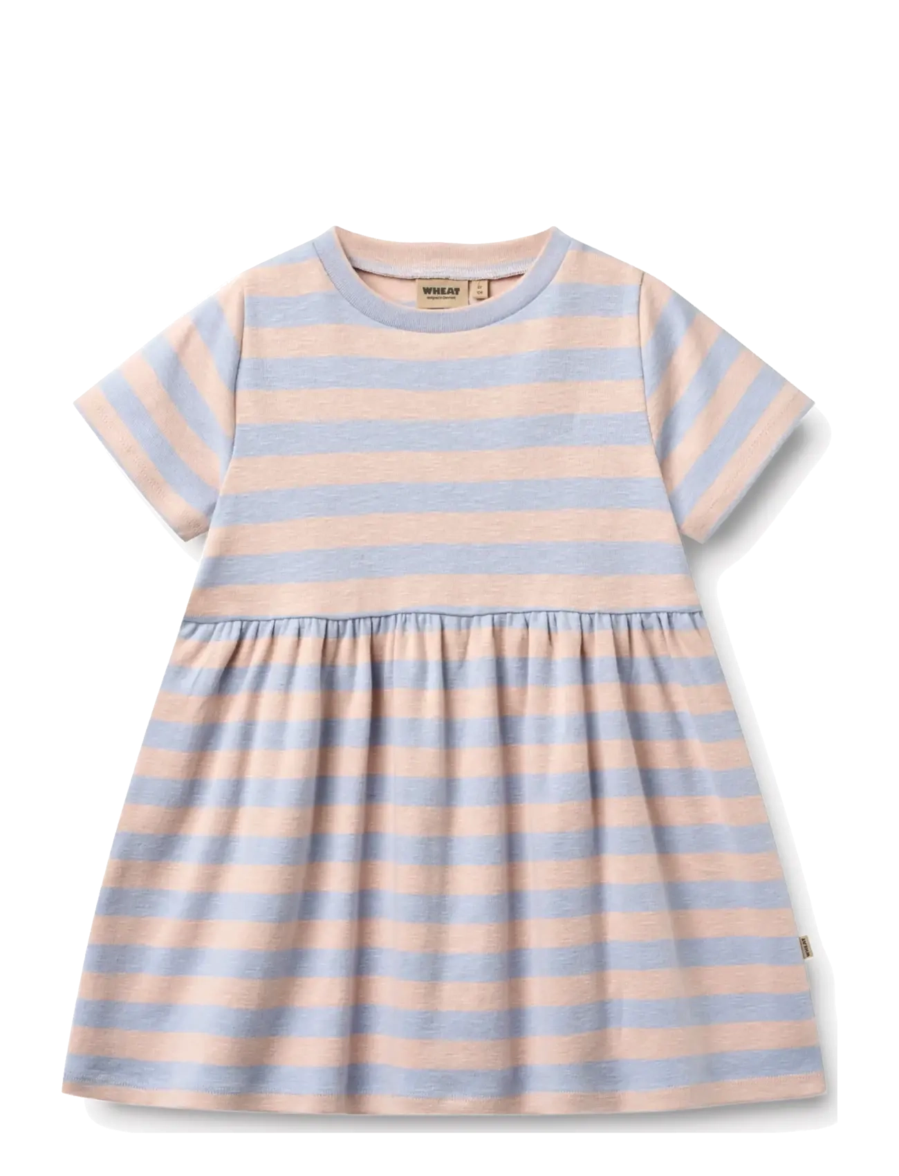 Wheat Jersey Dress S/S Anna - Lapsed 98–134 - POWDER STRIPE / pink/rose