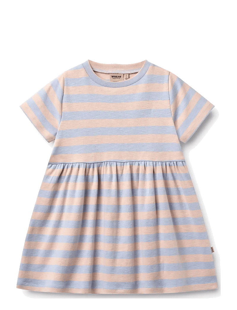 Wheat - Jersey Dress S/S Anna - kurzärmelige babykleider - powder stripe - 0