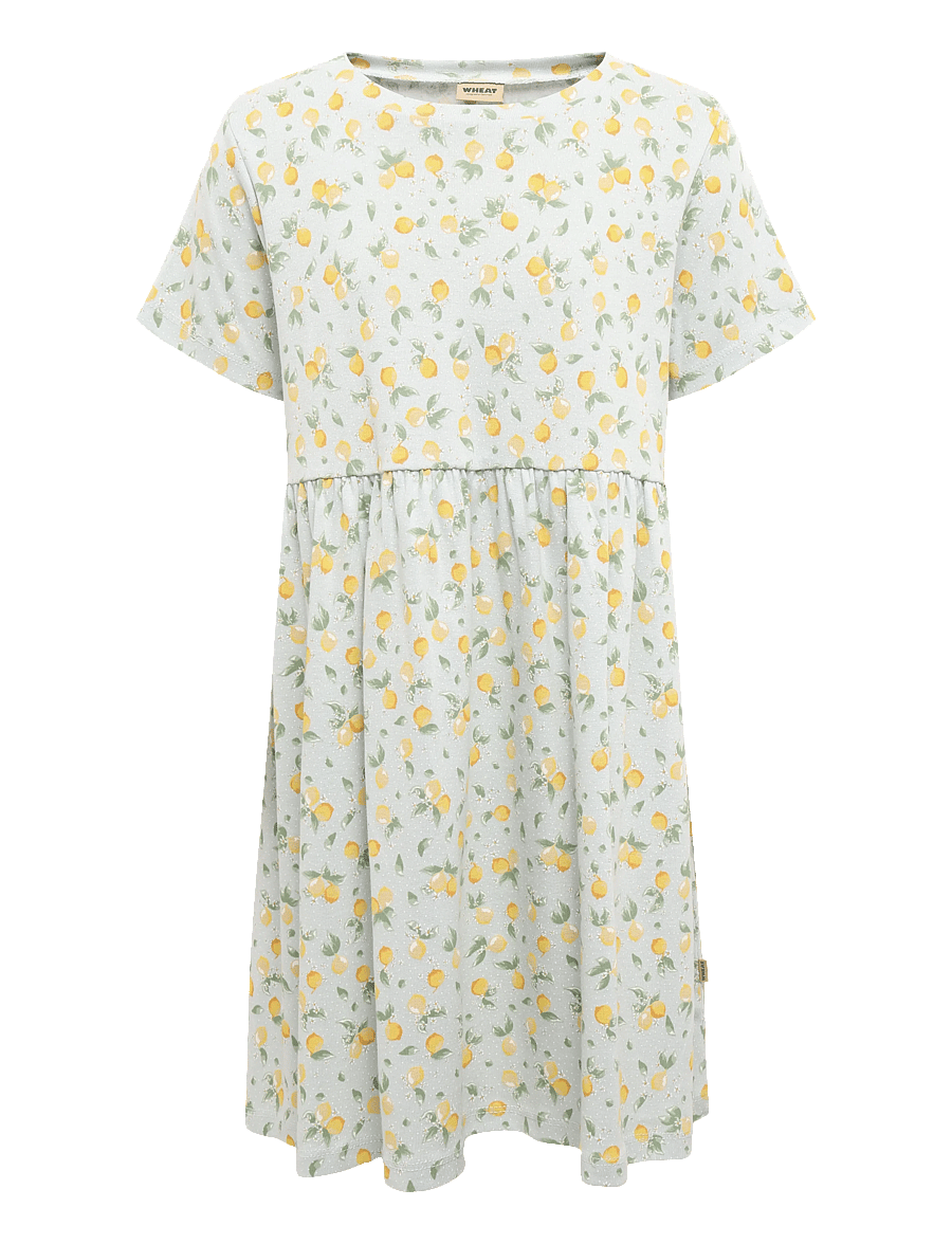 Wheat - Jersey Dress S/S Anna - kortærmede hverdagskjoler - summer blue citrus - 0