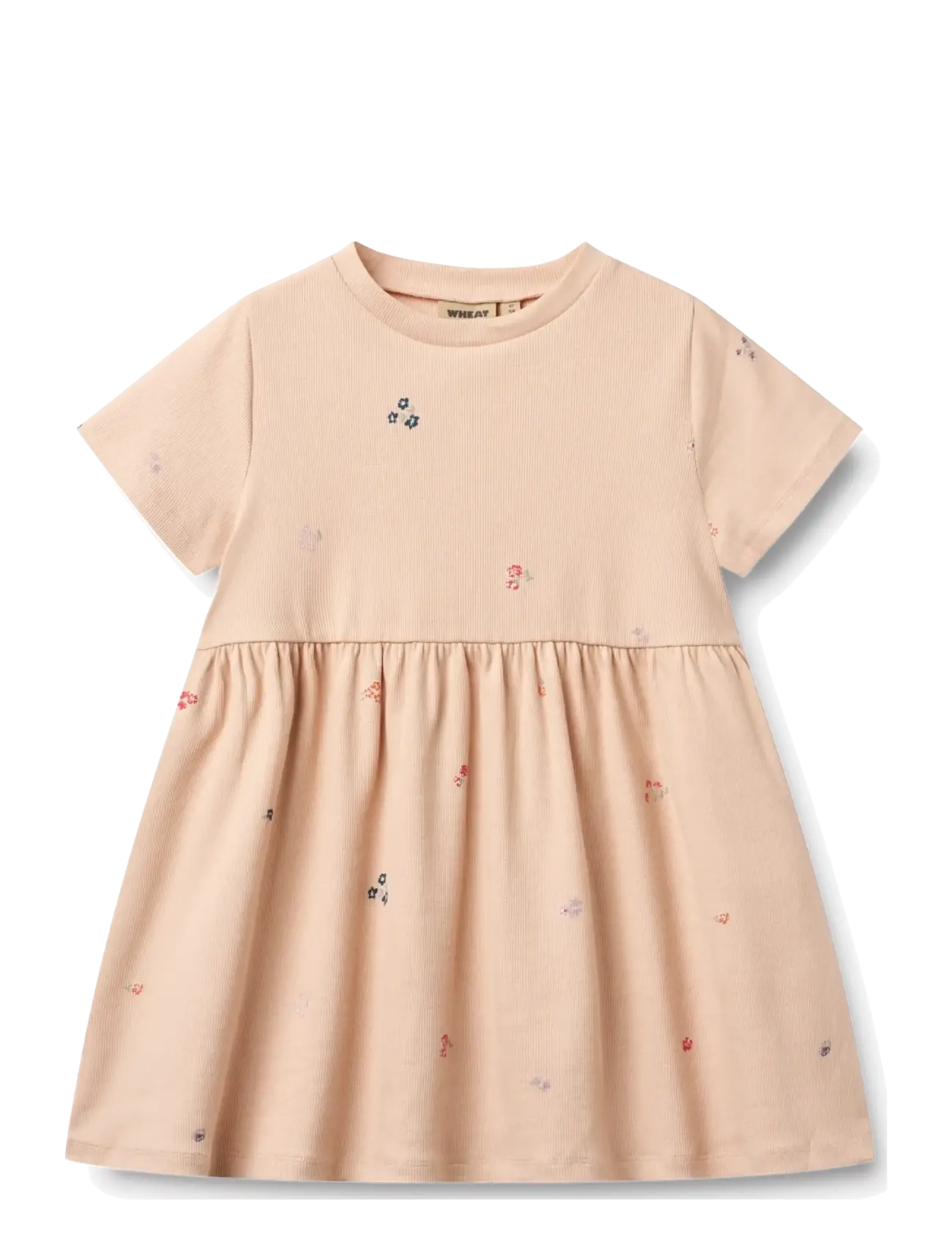 Wheat Jersey Dress Anna - Dresses - ROSE FLOWERS / pink/rose