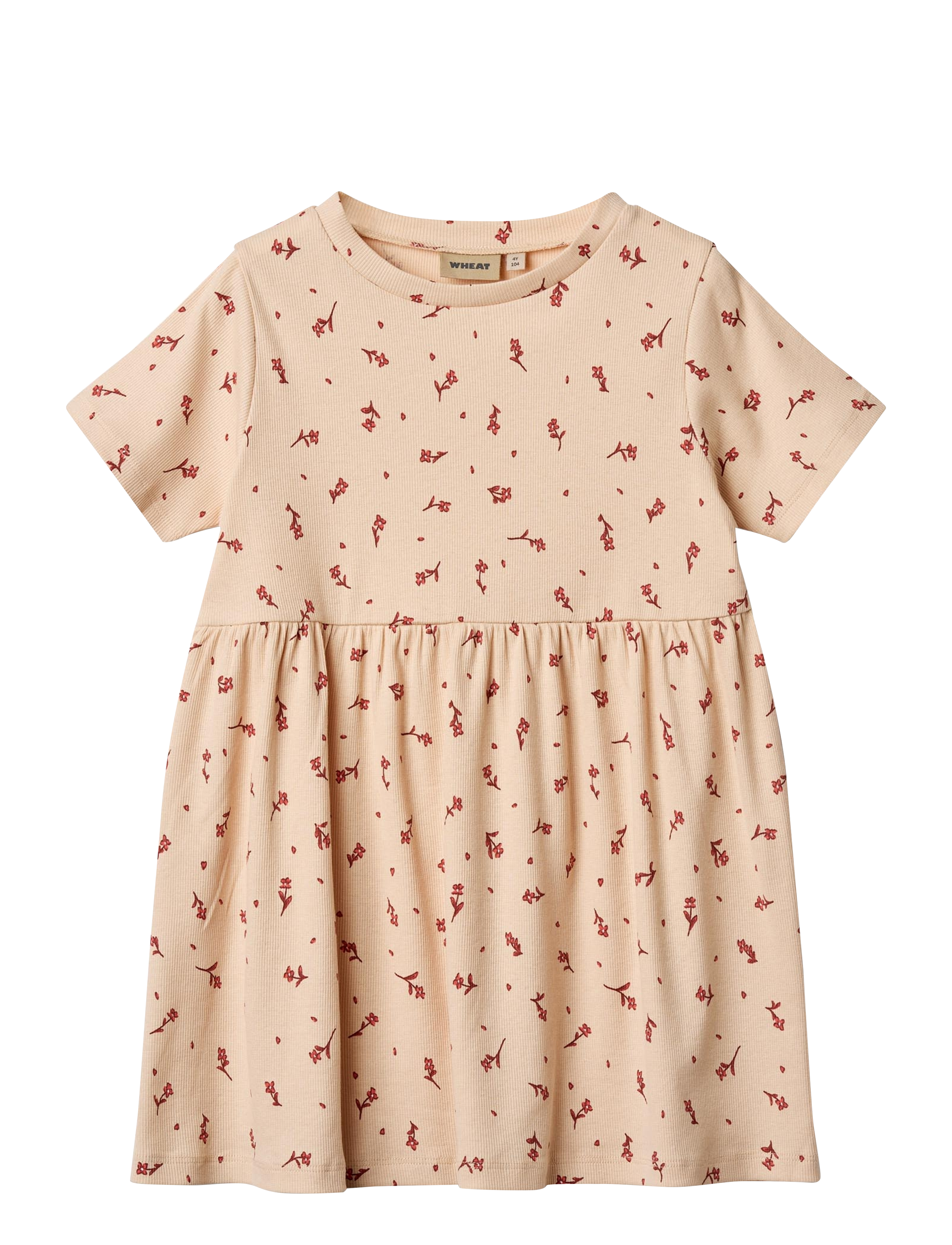 Wheat Jersey Dress Anna, 116, Casual Dresses, Beige - Short-sleeved Kinder