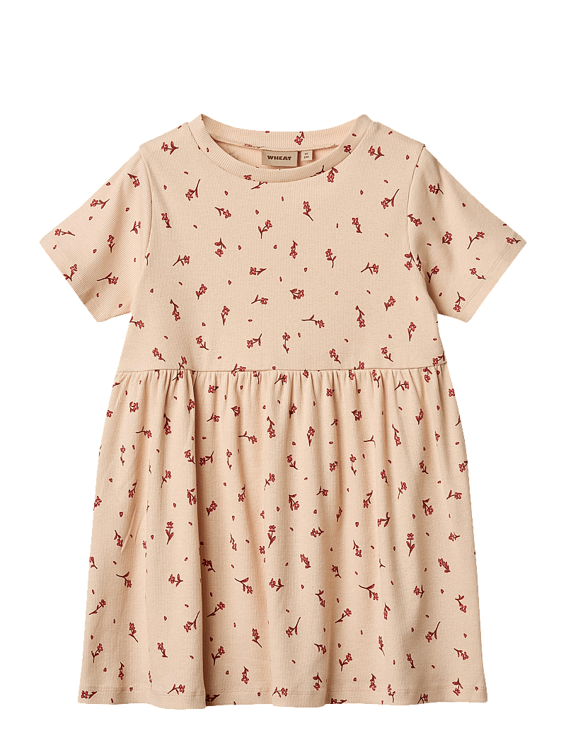 Wheat - Jersey Dress Anna - kurzärmelige freizeitkleider - rose water flowers - 0
