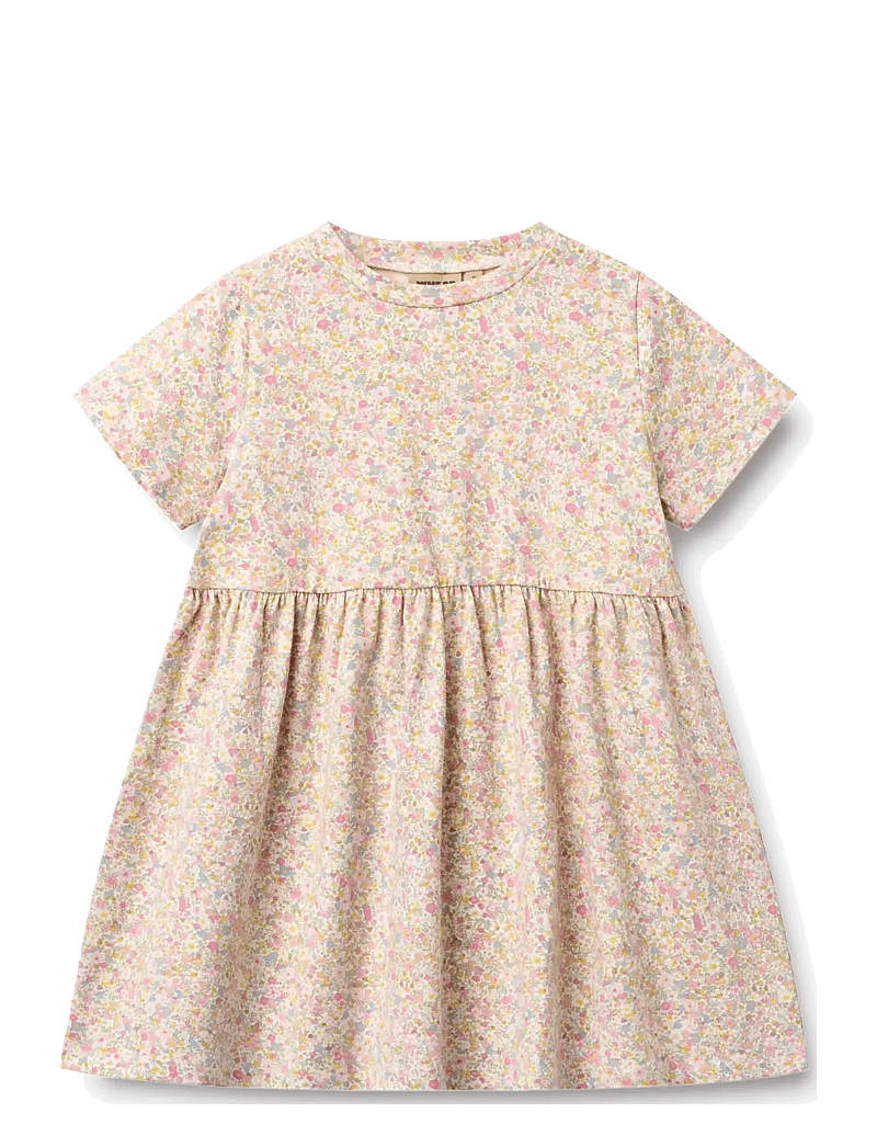 Wheat - Jersey dress S/S Anna - kortærmede hverdagskjoler - blush flower meadow - 0