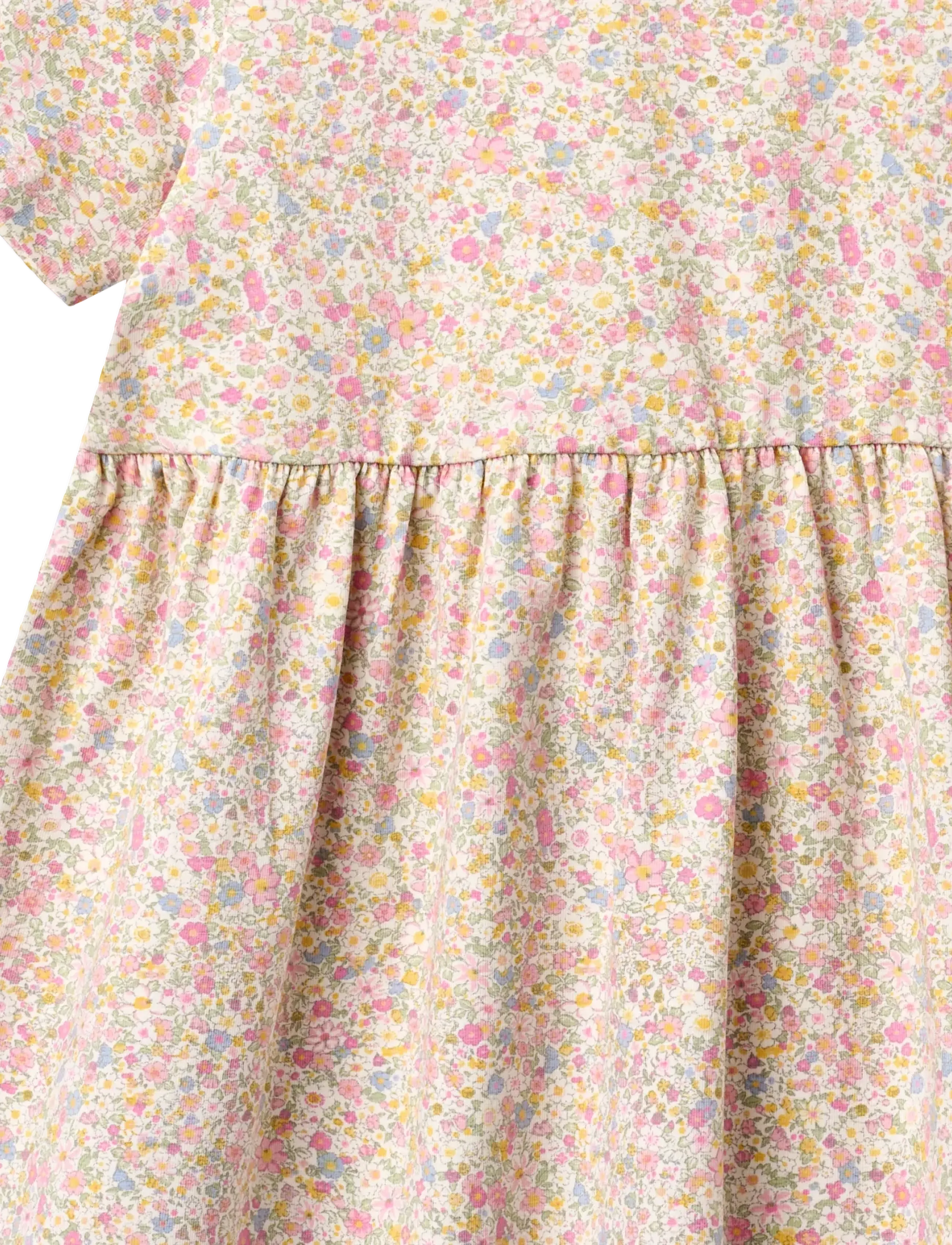Wheat - Jersey dress S/S Anna - lühikeste varrukatega vabaaja kleidid - blush flower meadow - 2