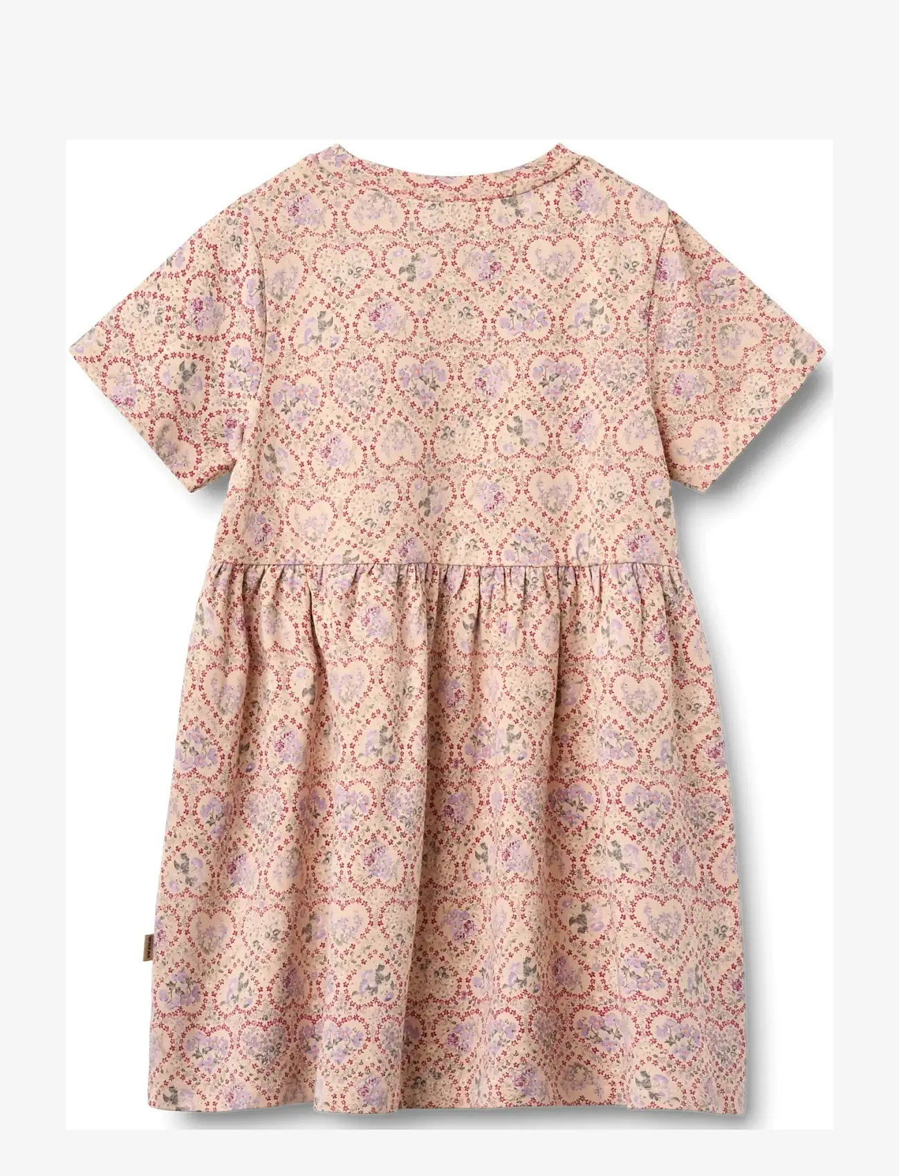 Wheat - Jersey dress S/S Anna - kortærmede hverdagskjoler - magenta heart flowers - 1