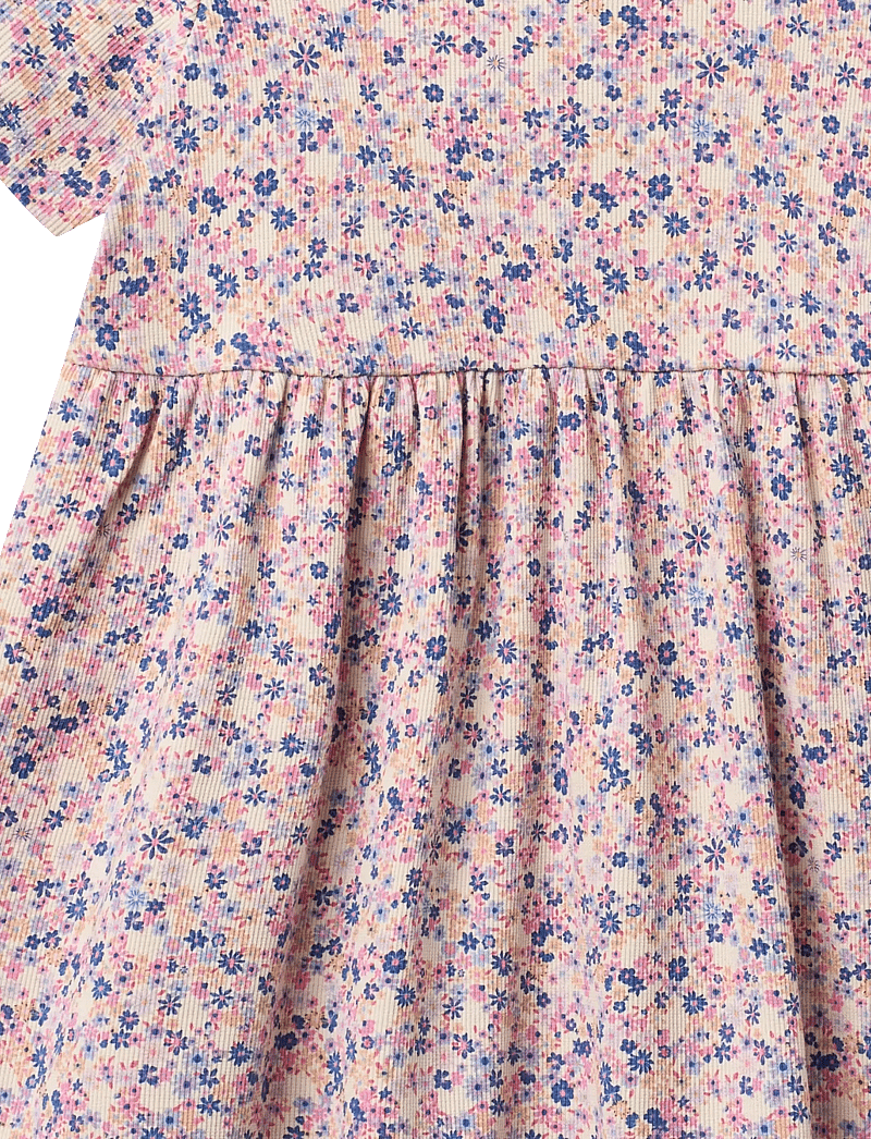 Wheat - Jersey Dress Anna - kortärmade vardagsklänningar - pink blue flowers - 2