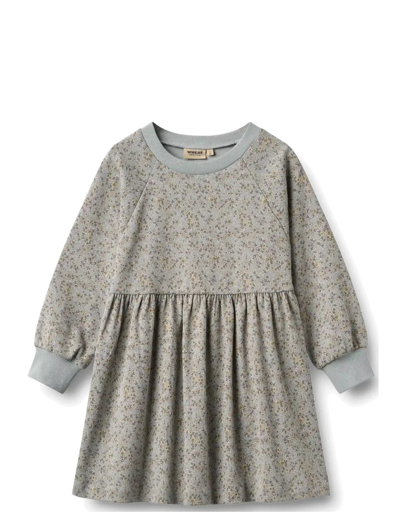 Wheat Jersey dress L/S Dorthea - Kjoler - SLIGHTLY BLUE FLOWERS / blue