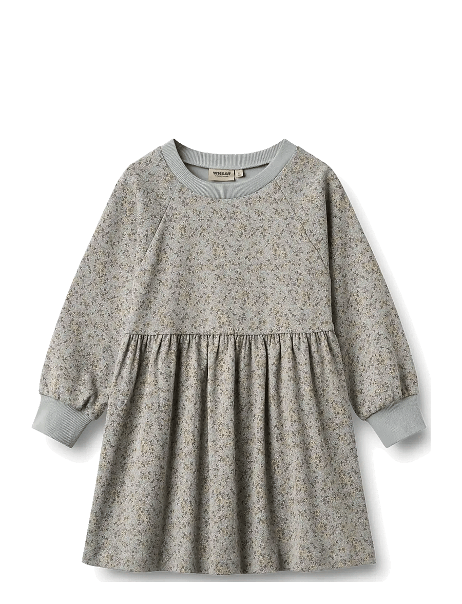 Wheat - Jersey dress L/S Dorthea - pikkade varrukatega vabaajakleidid - slightly blue flowers - 0