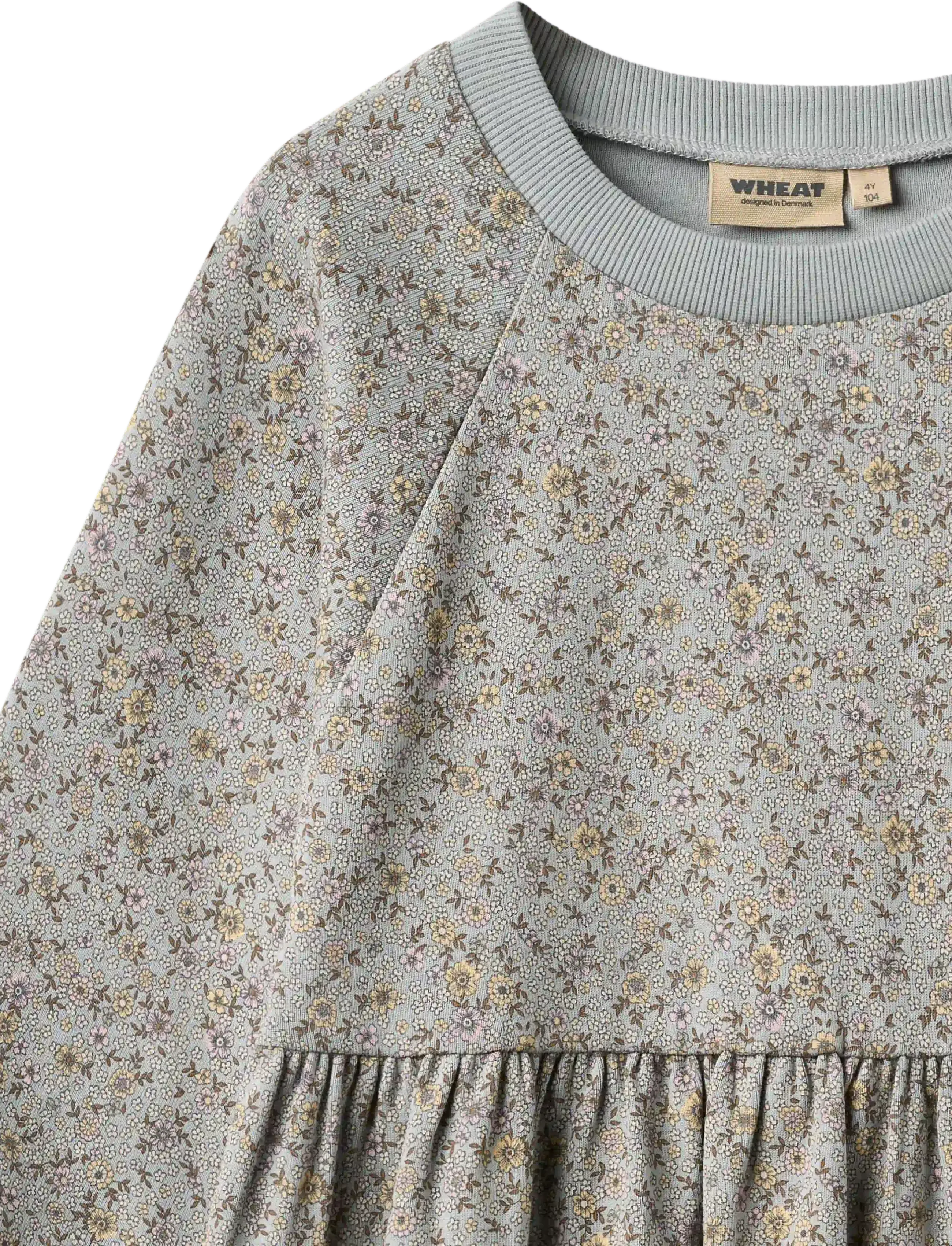 Wheat - Jersey dress L/S Dorthea - langærmede hverdagskjoler - slightly blue flowers - 2
