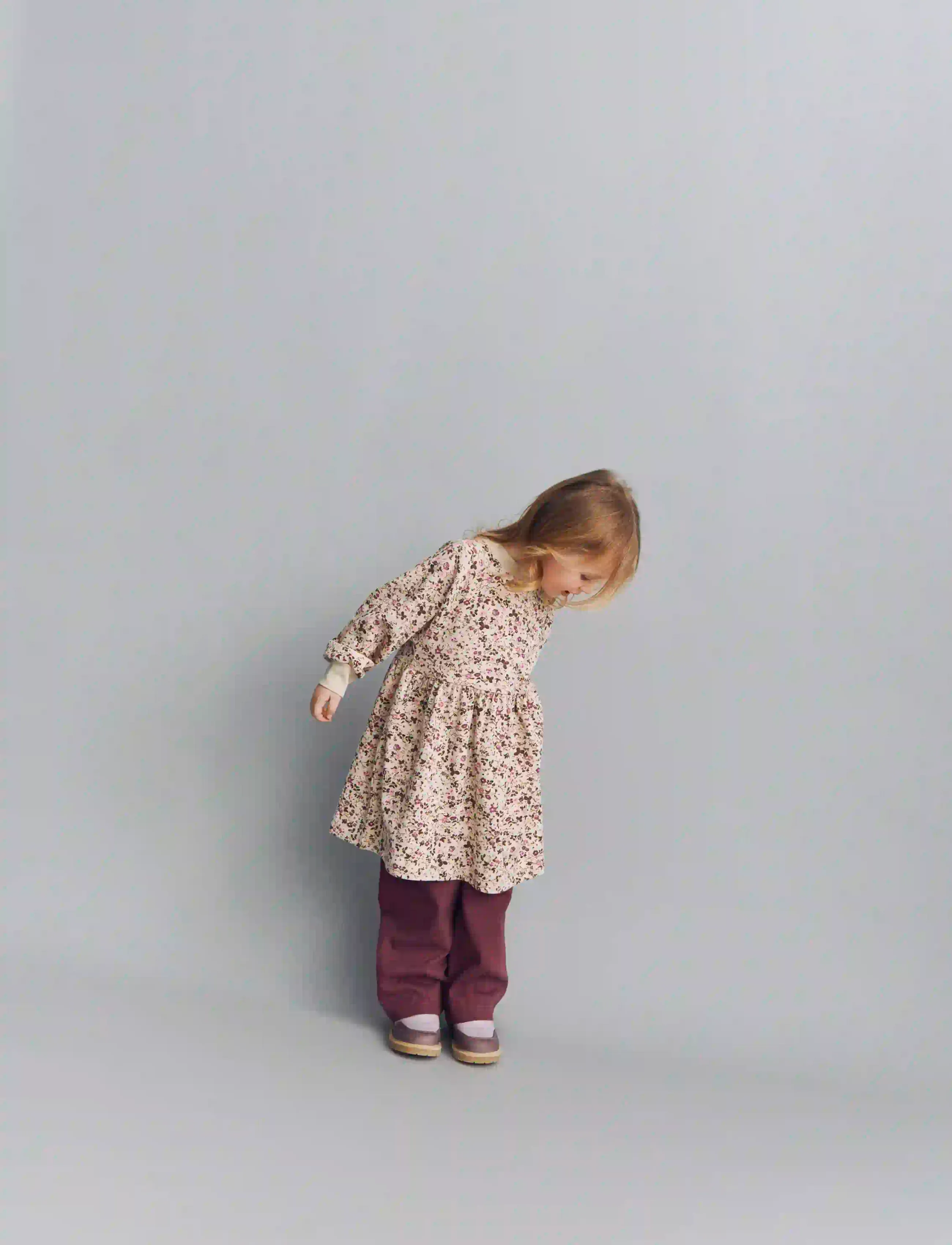 Wheat Jersey Dress L/S Dorthea - Hverdagskjoler - SOFT SAND FLOWER WINE / beige