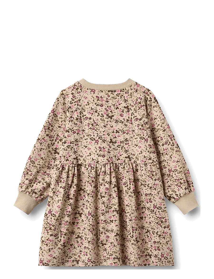 Wheat - Jersey Dress L/S Dorthea - soft sand flower wine - 2