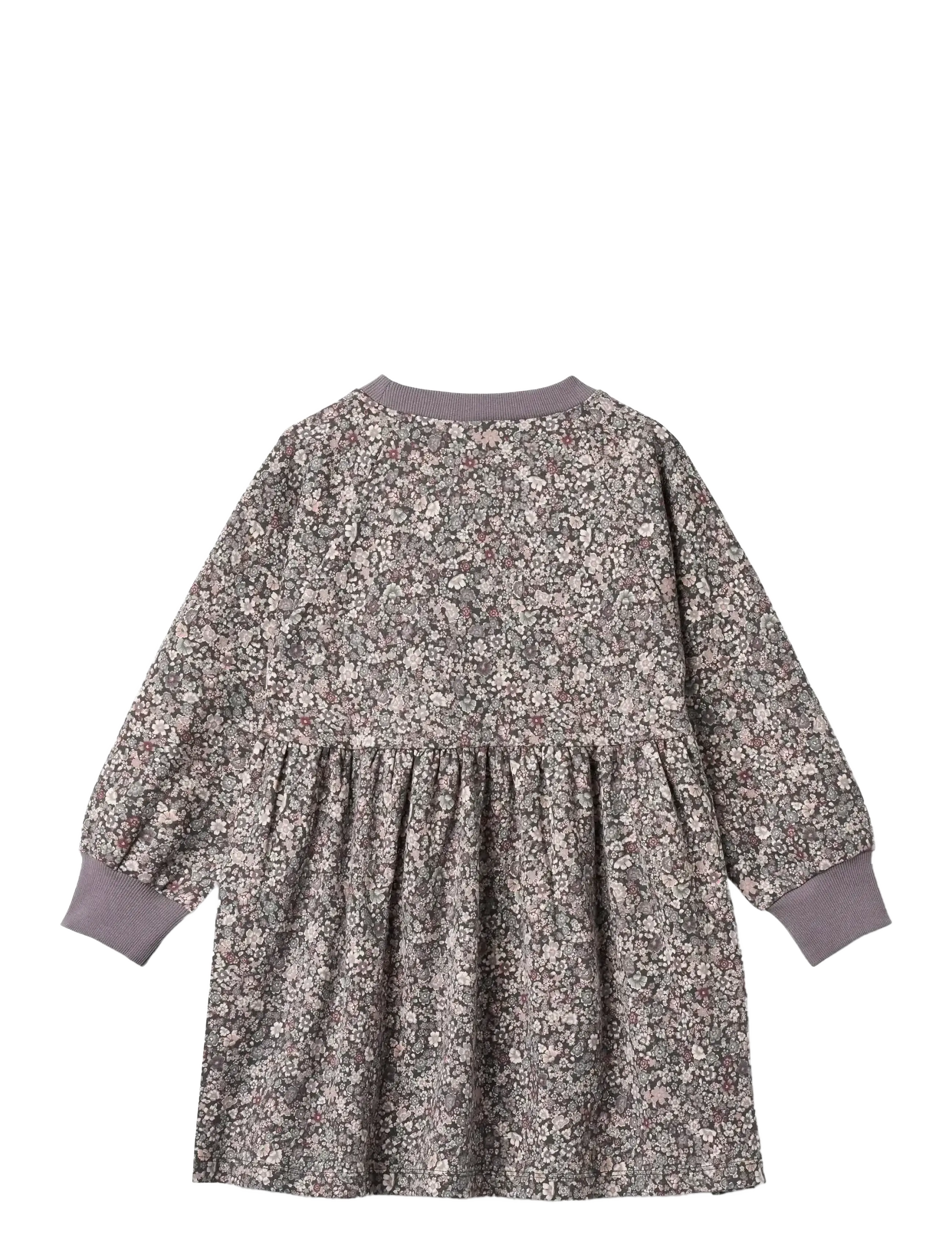 Wheat - Jersey Dress L/S Dorthea - langärmelige freizeitkleider - purple stone flowers - 1