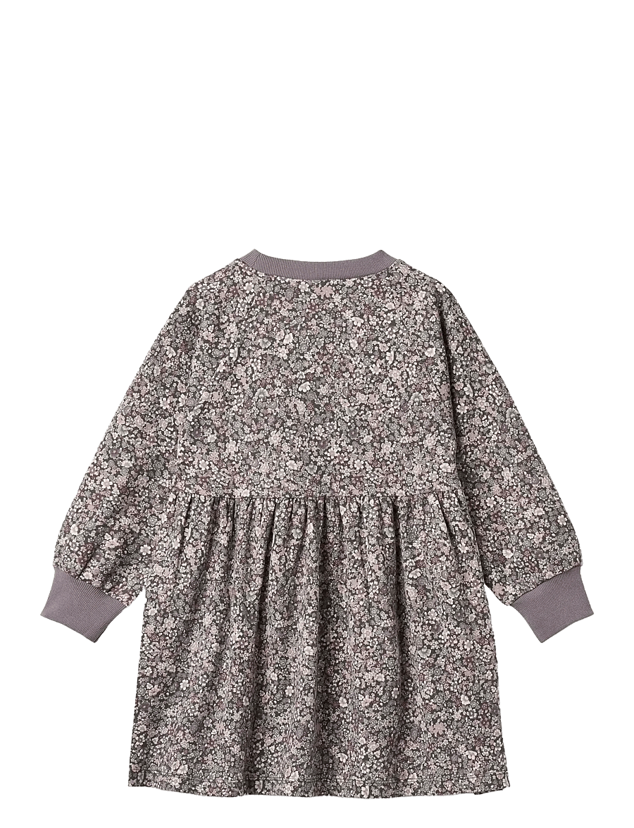 Wheat - Jersey Dress L/S Dorthea - langärmelige freizeitkleider - purple stone flowers - 1