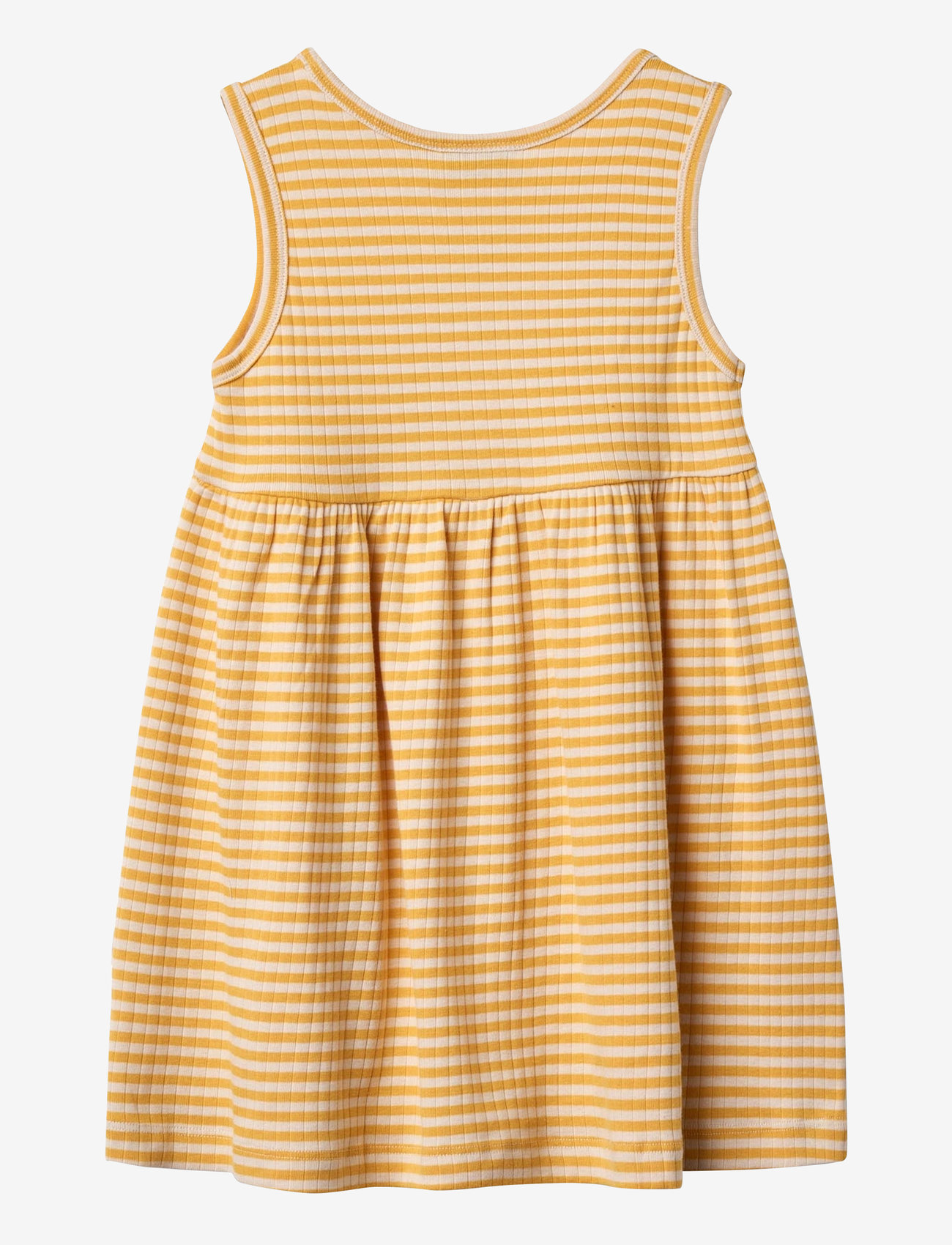 Wheat - Jersey Dress Embroidery Martha - laisvalaikio suknelės be rankovių - yellow rib stripe - 1