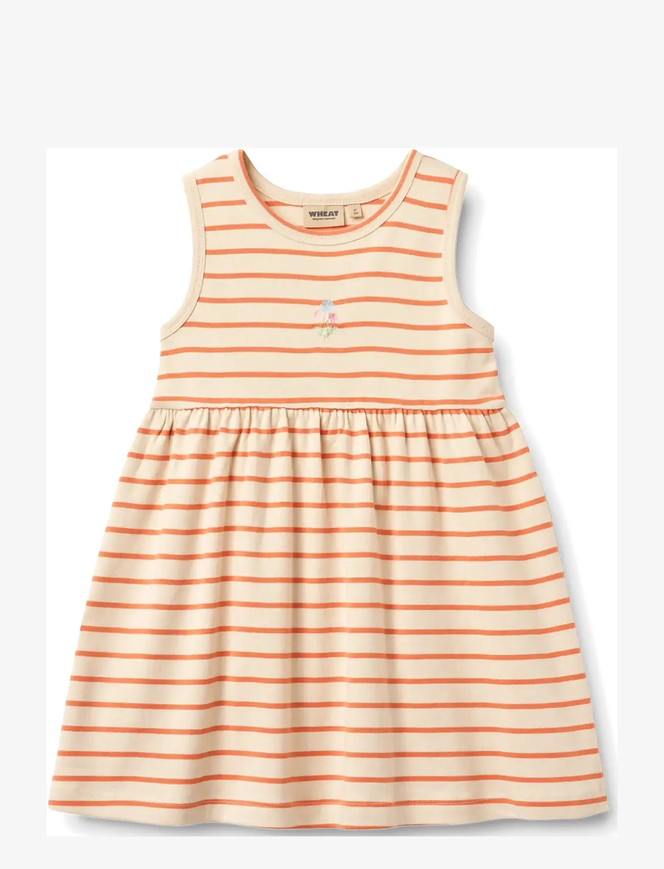 Wheat - Jersey Dress Martha - Ärmellose freizeitkleider - orange stripe - 0