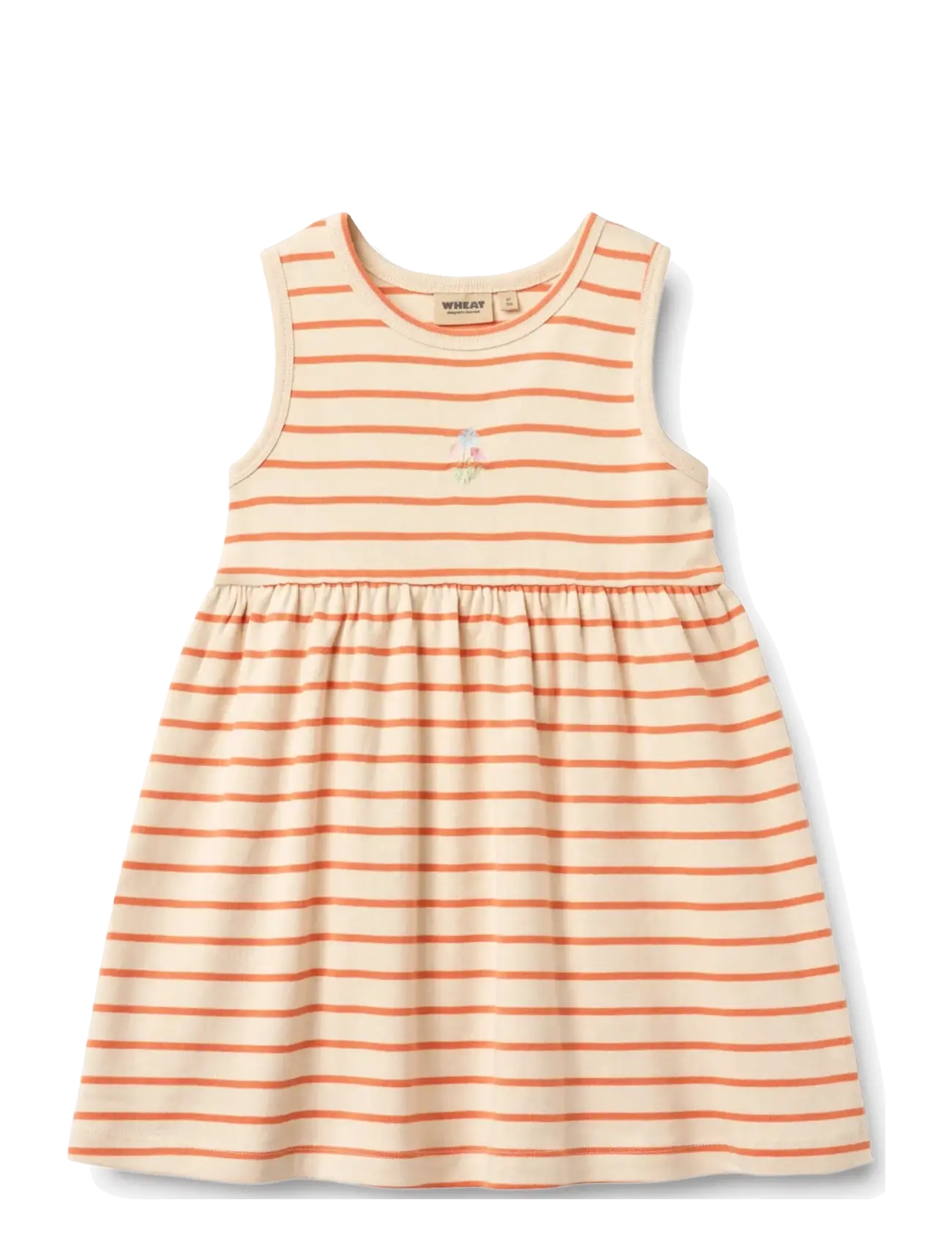 Wheat Jersey Dress Martha - Dresses - ORANGE STRIPE / cream