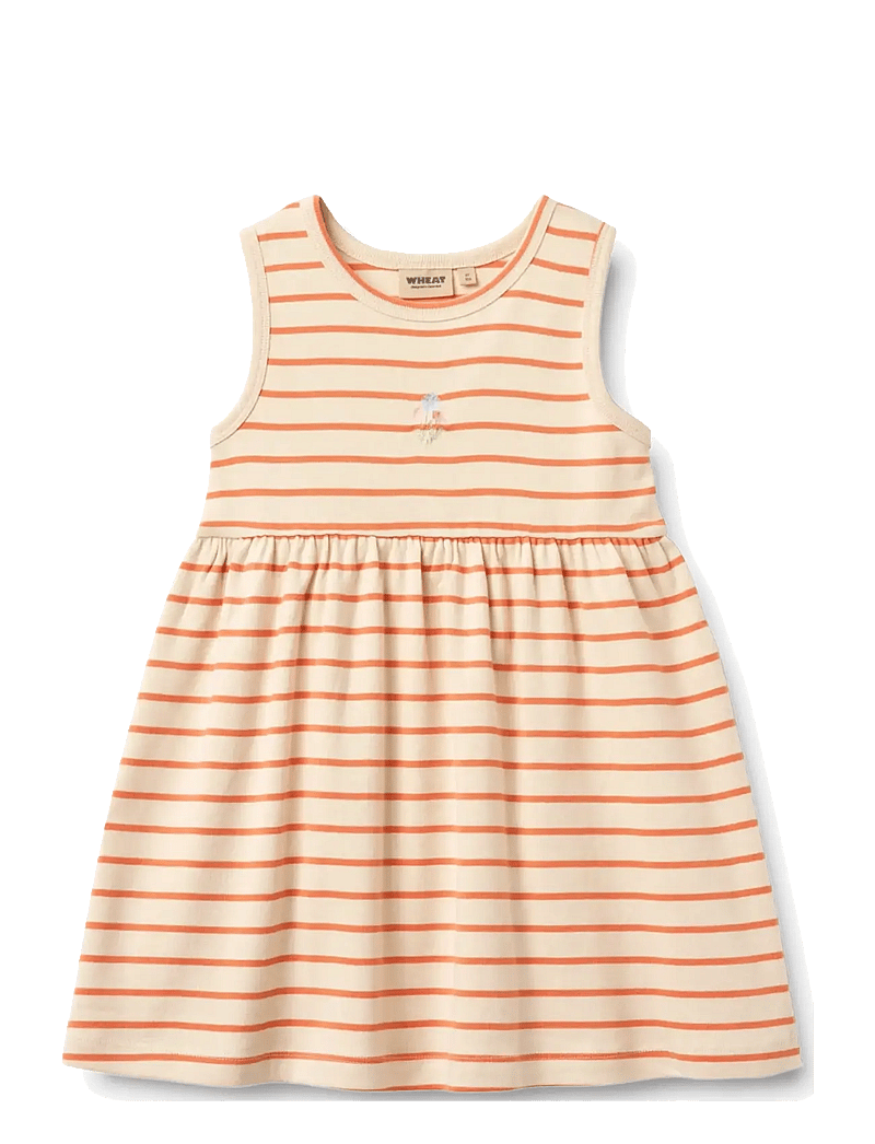 Wheat - Jersey Dress Martha - Ärmellose freizeitkleider - orange stripe - 0