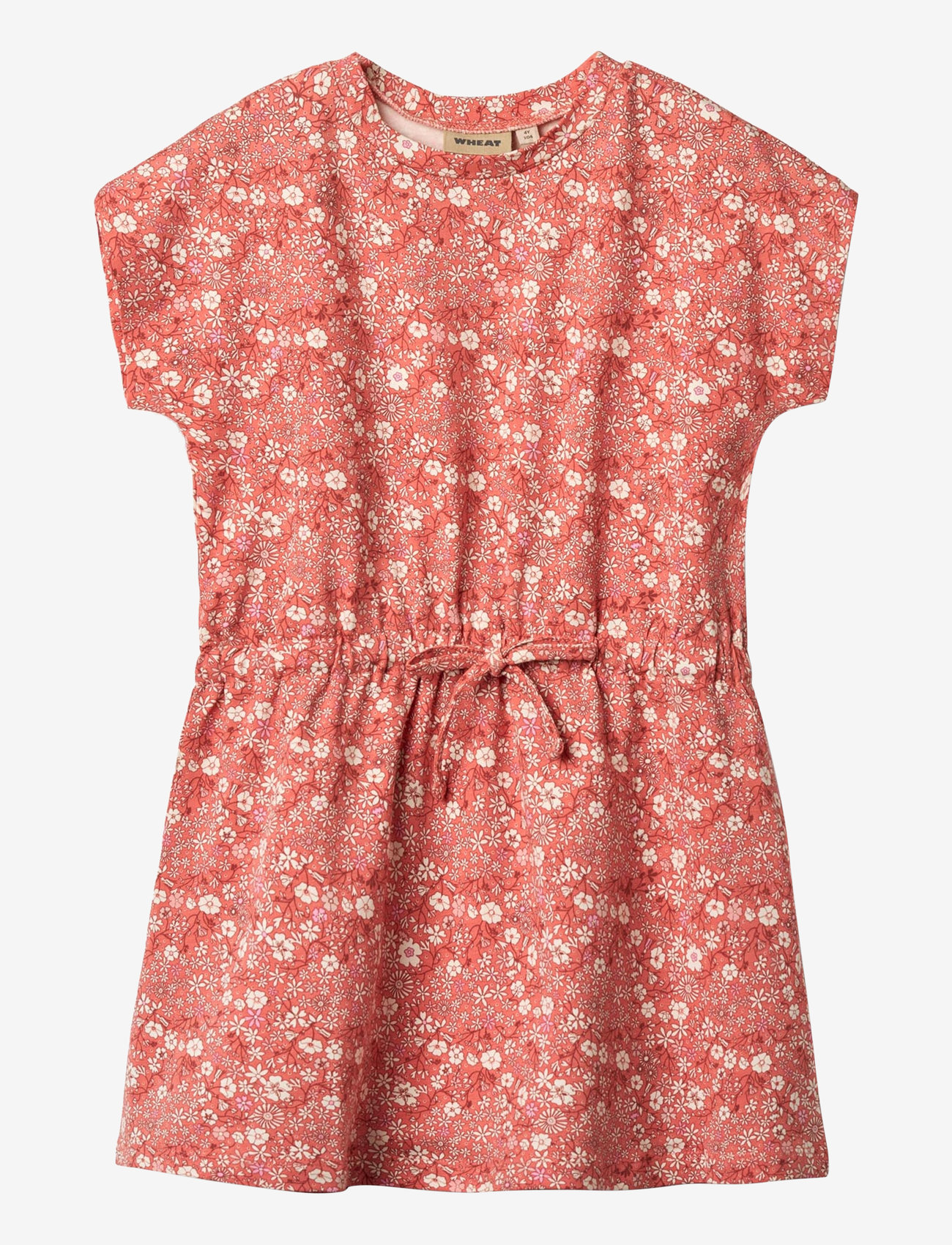 Wheat - Jersey Dress Maribel - kortærmede hverdagskjoler - coral flowers - 0