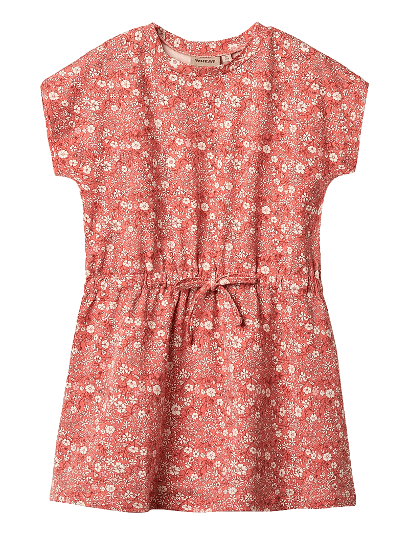 Wheat - Jersey Dress Maribel - kurzärmelige freizeitkleider - coral flowers - 0