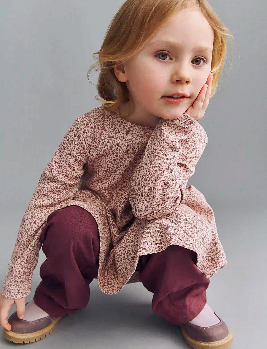 Wheat - Jersey dress L/S Sessa - langærmede hverdagskjoler - dime rose small flowers - 0