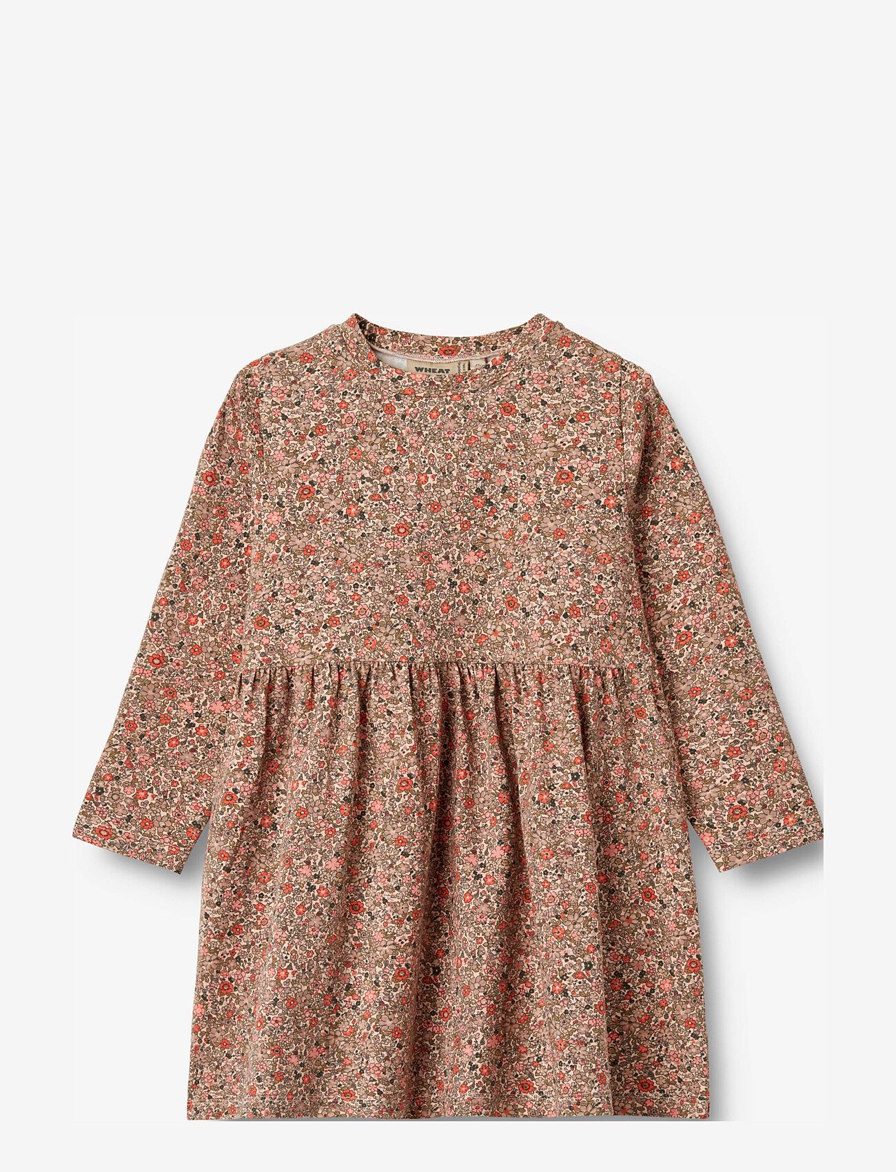 Wheat - Jersey Dress L/S Sessa - långärmade vardagsklänningar - rose flower meadow - 0