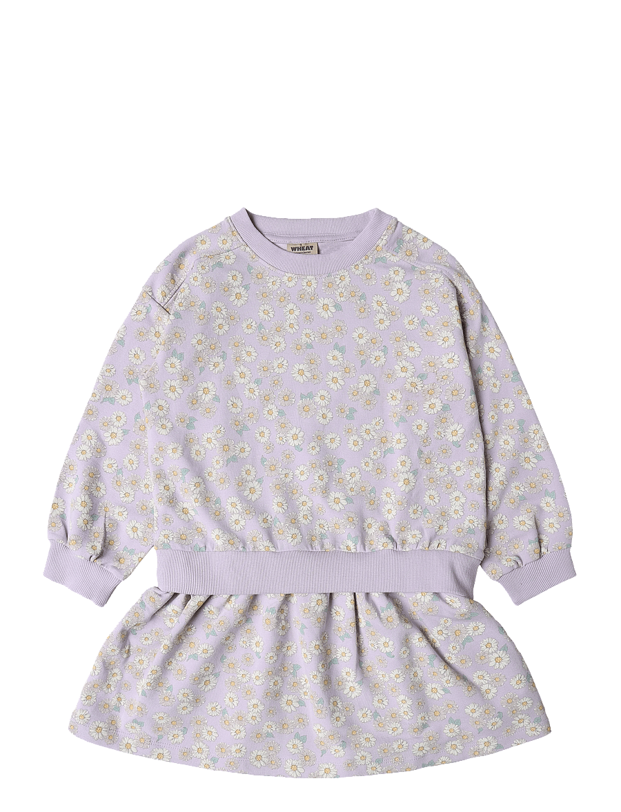 Wheat - Sweat Dress L/S Maggie - lavender daisies - 0