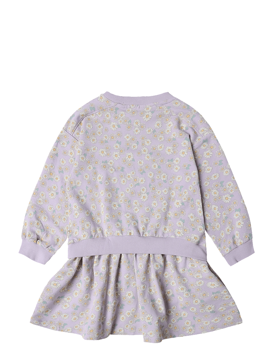Wheat - Sweat Dress L/S Maggie - lavender daisies - 1