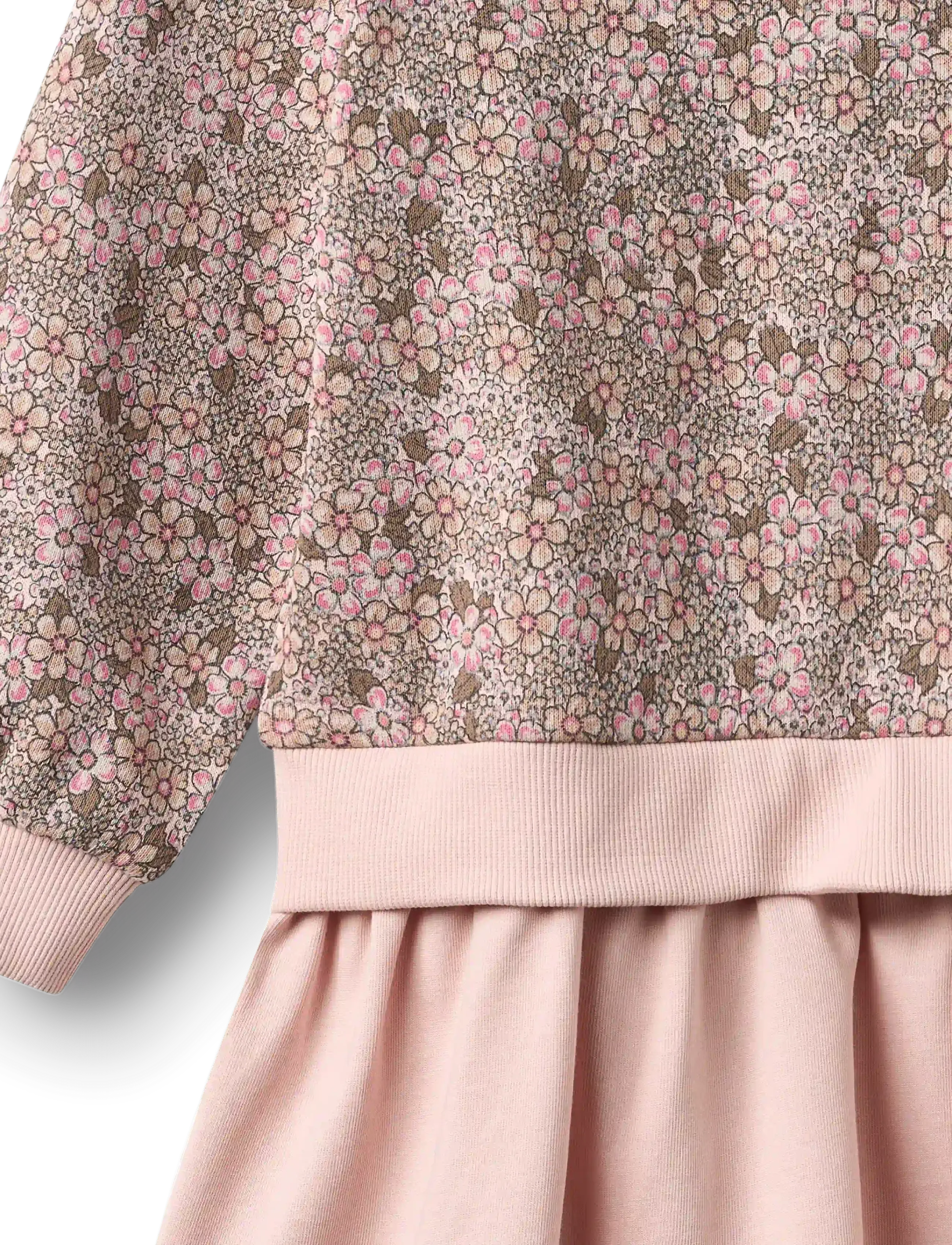 Wheat - Sweat Dress L/S Maggie - långärmade vardagsklänningar - rose brown flowers - 2