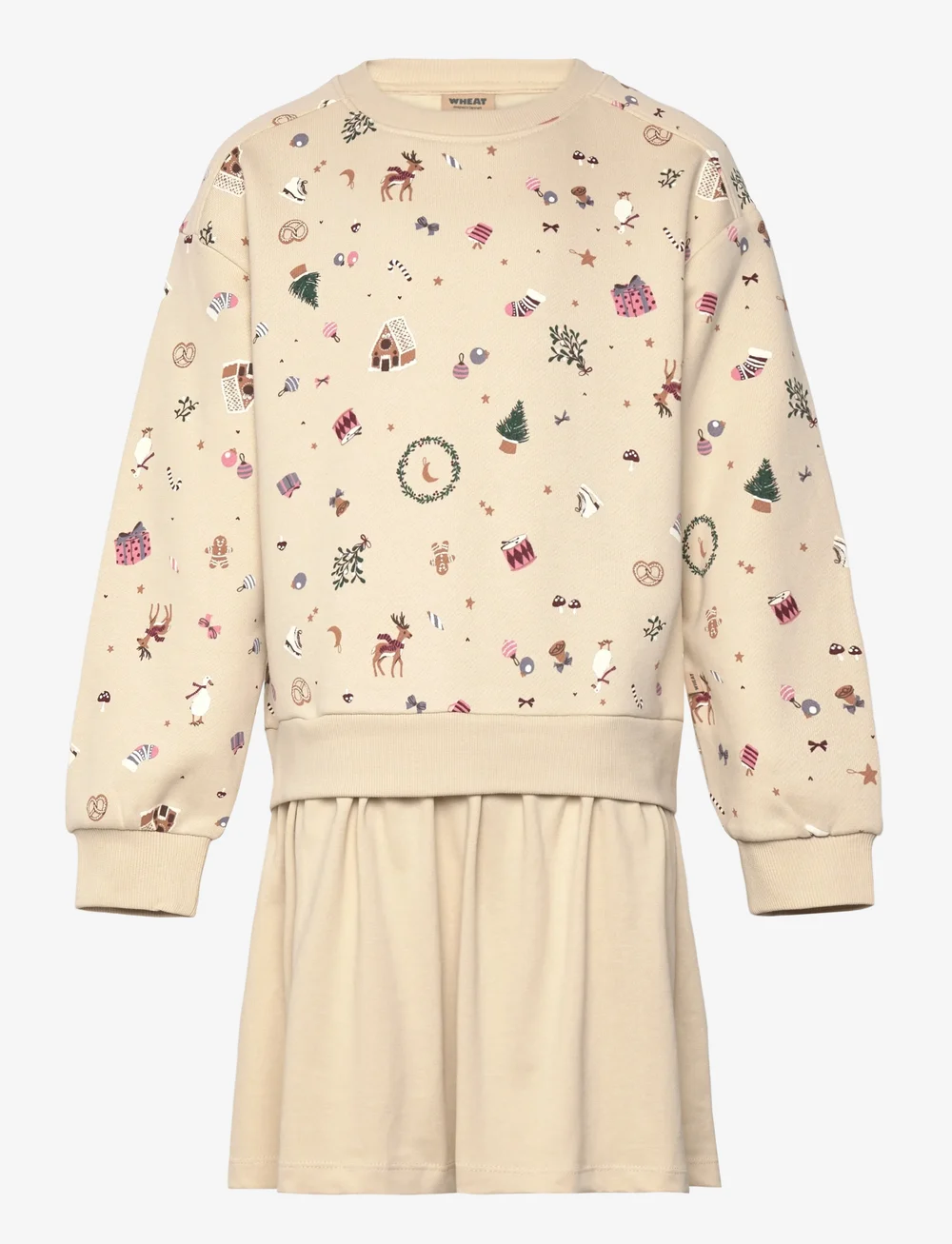 Wheat - Sweat Dress L/S Maggie - langærmede hverdagskjoler - offwhite holiday - 0