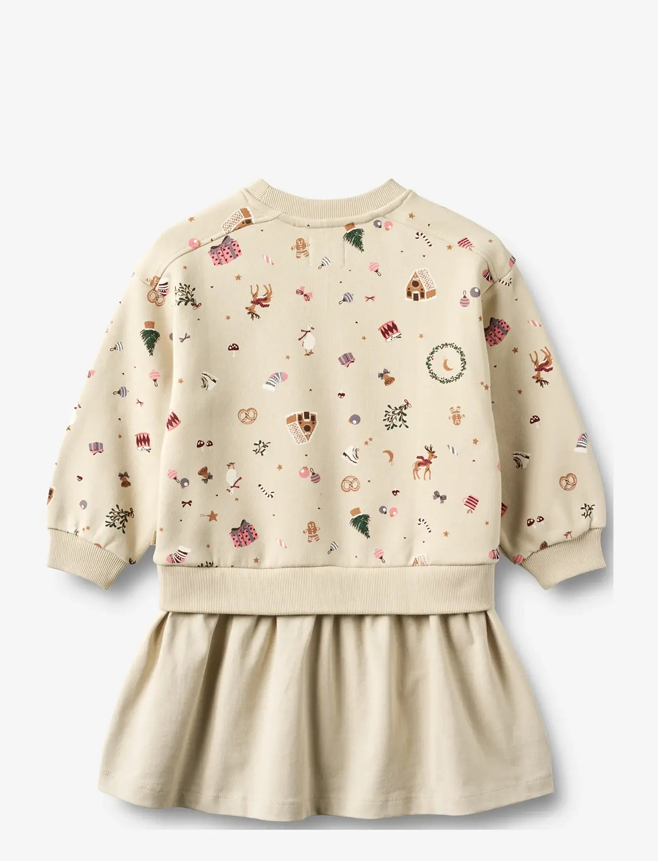 Wheat - Sweat Dress L/S Maggie - long-sleeved casual dresses - offwhite holiday - 1