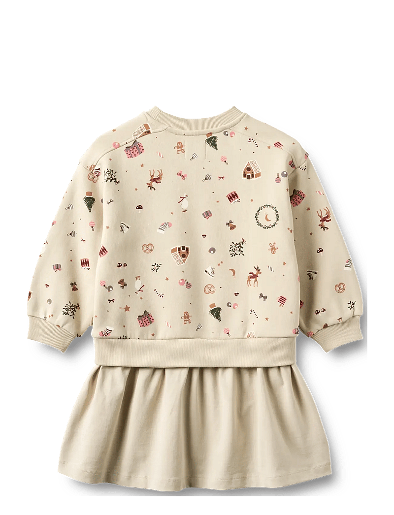 Wheat - Sweat Dress L/S Maggie - langærmede hverdagskjoler - offwhite holiday - 1