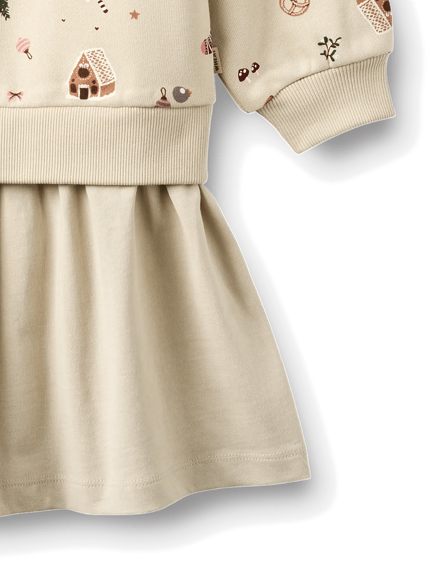 Wheat - Sweat Dress L/S Maggie - sukienki codzienne z długim rękawem - offwhite holiday - 2