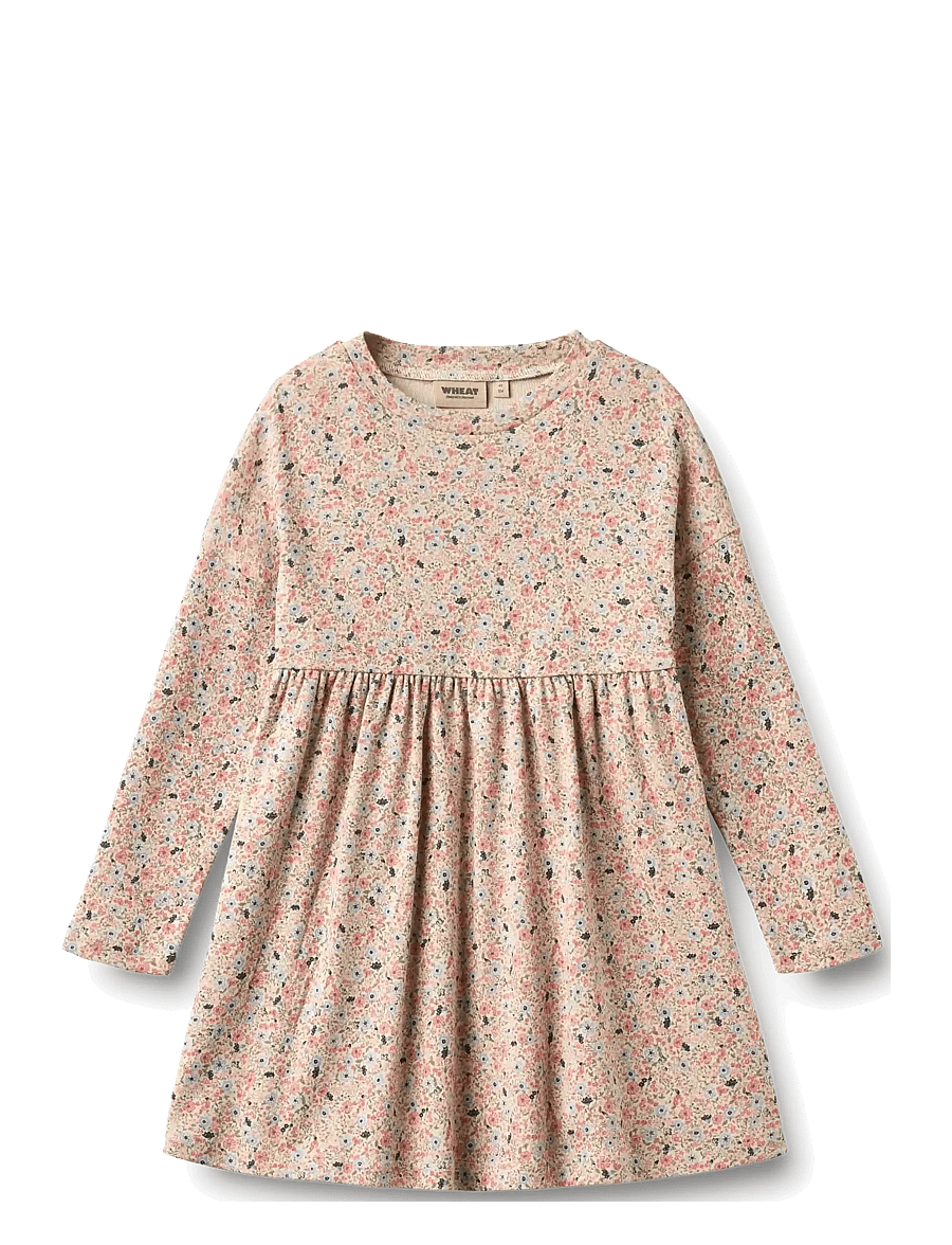 Wheat - Jersey dress L/S Emmy - grey cloud flowers - 1