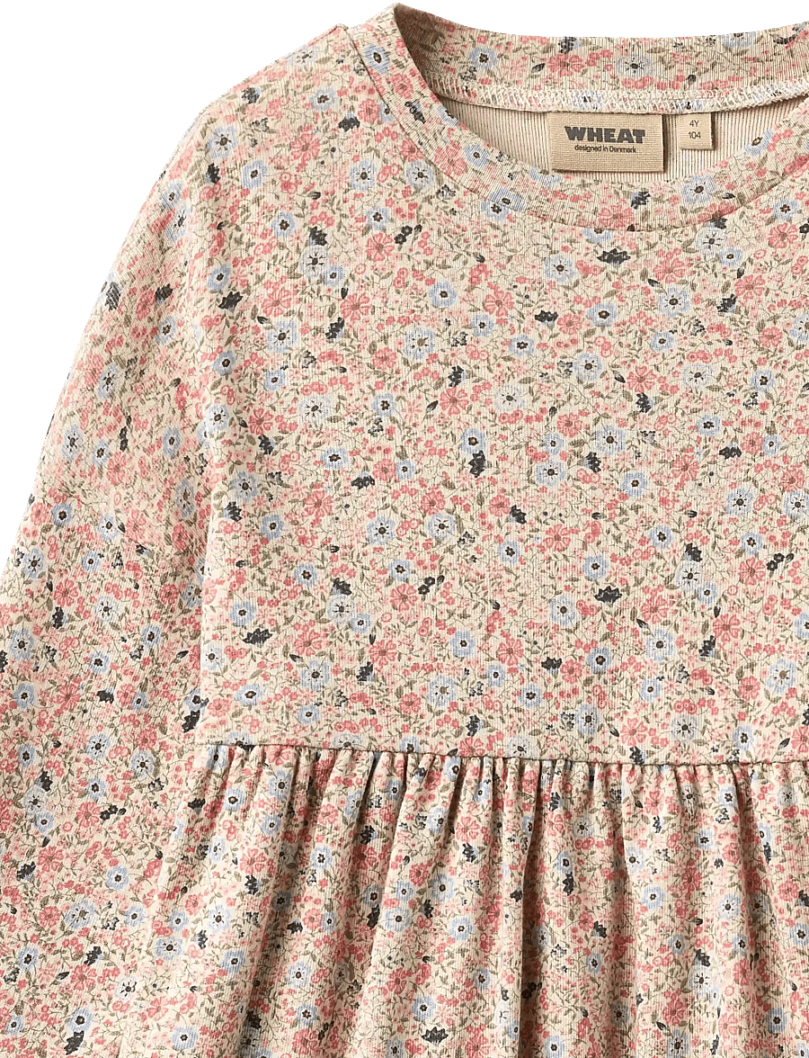 Wheat - Jersey dress L/S Emmy - grey cloud flowers - 4