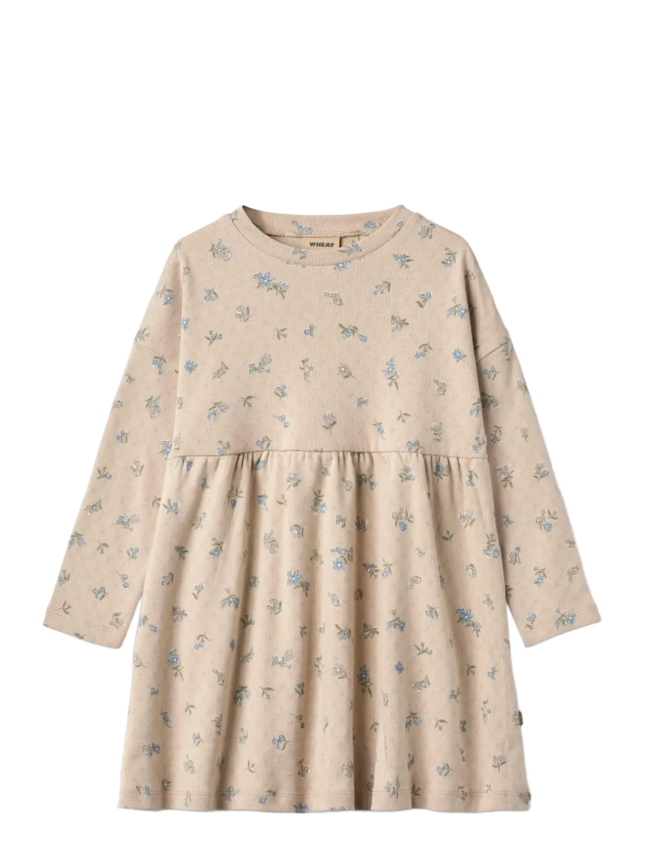 Wheat Jersey Dress L/S Emmy, 128, Beige, Fritidskjoler > Fritidskjoler Med Lange Ærmer, Børn