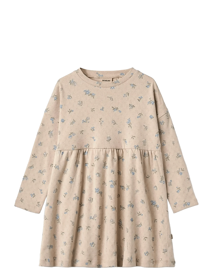 Wheat - jersey Dress L/S Emmy - langærmede hverdagskjoler - warm sand flowers - 0